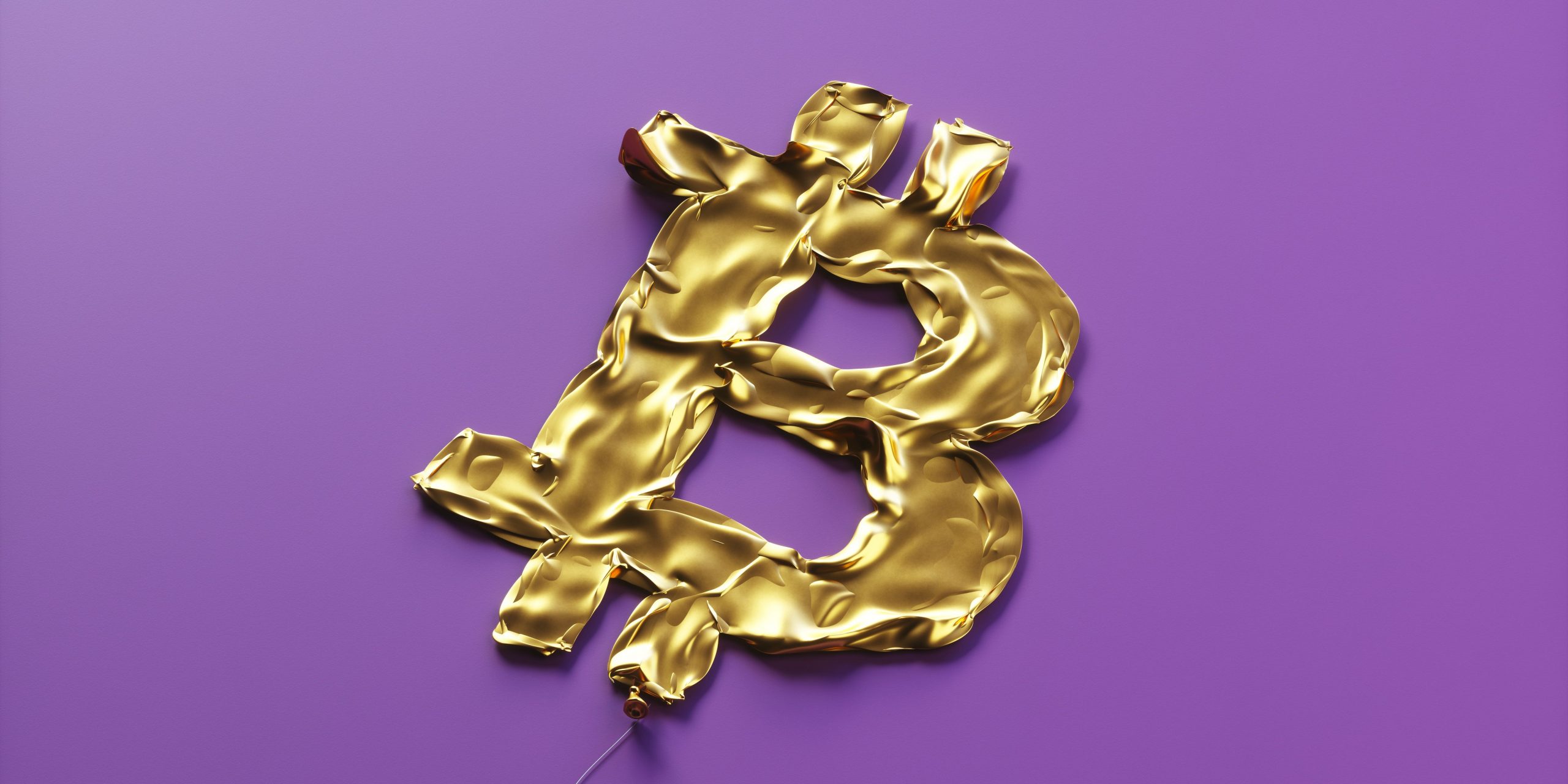 Purple and gold bitcoin