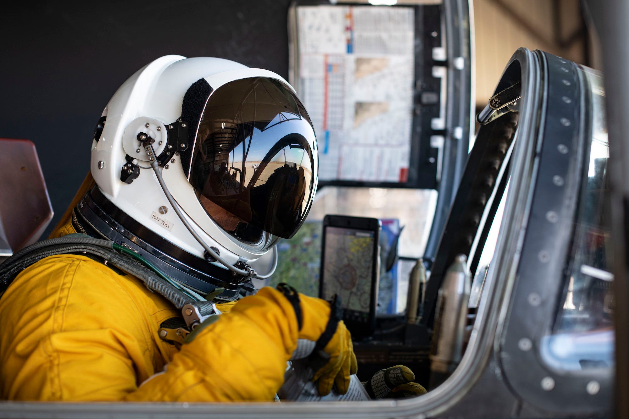 U-2 pilot in cockpit