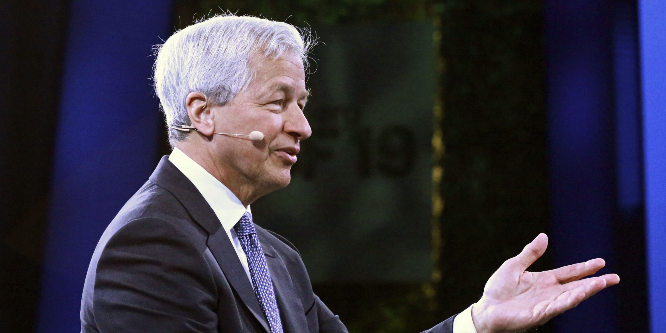 Jamie Dimon, Chairman & CEO of JP Morgan Chase & Co, speaks during the Bloomberg Global Business Forum in New York on September 25, 2019.