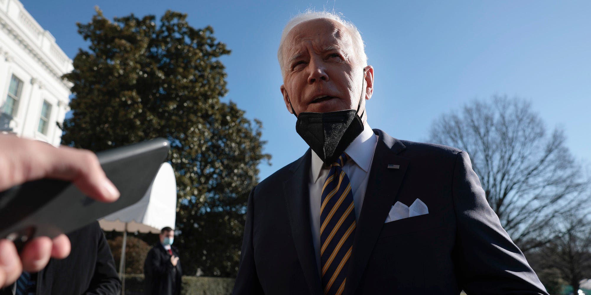 Joe Biden speaking to reporters