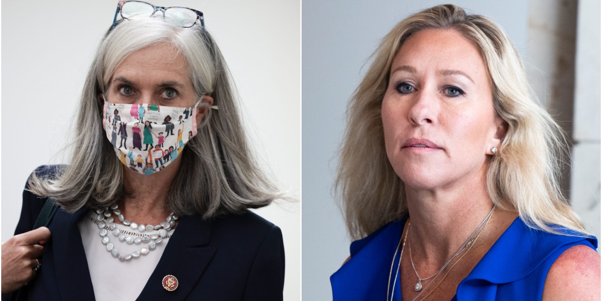 Assistant House Speaker Rep. Katherine Clark and Rep. Marjorie Taylor Greene.