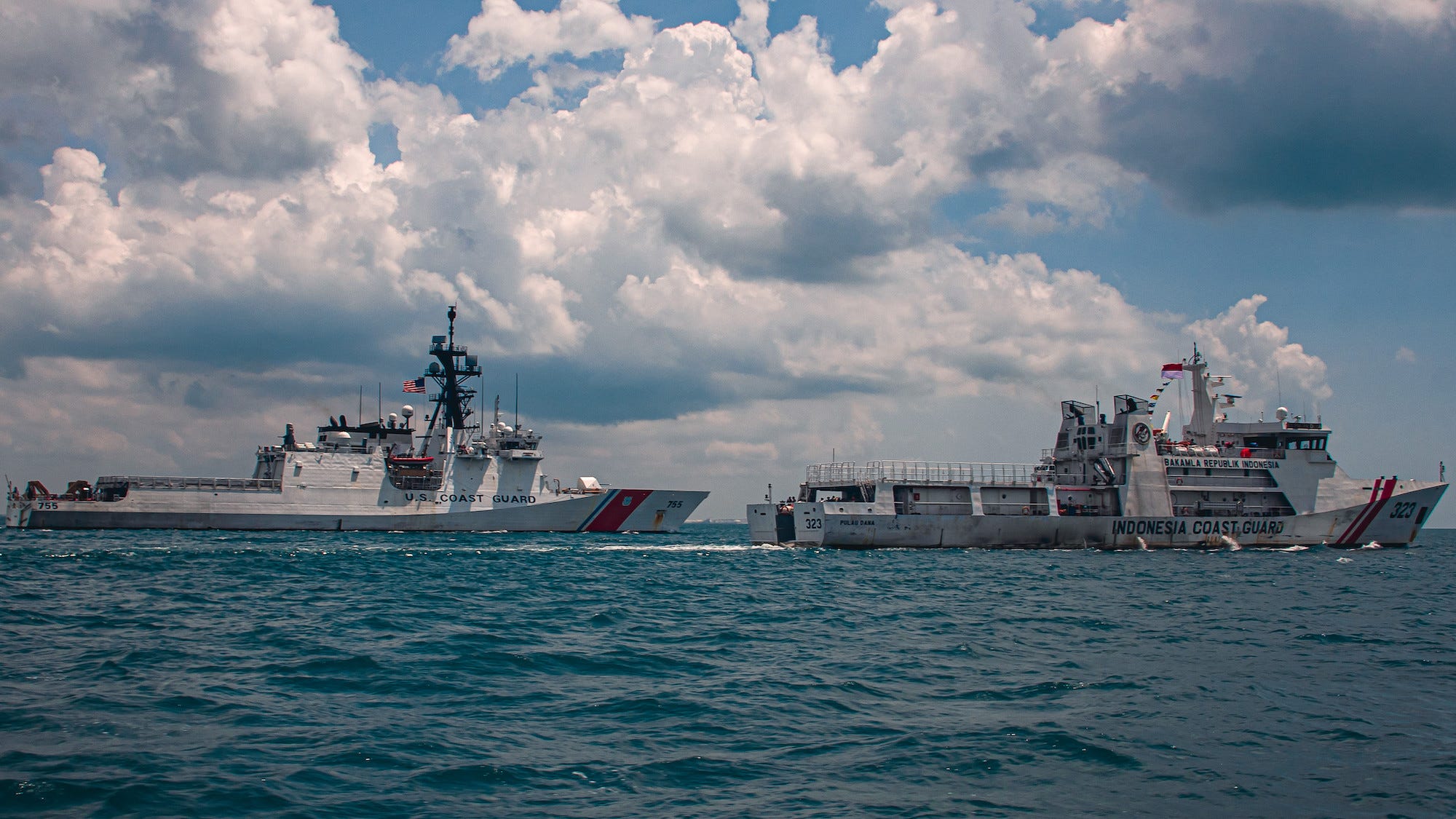 Coast Guard cutter Munro with Indonesia ship