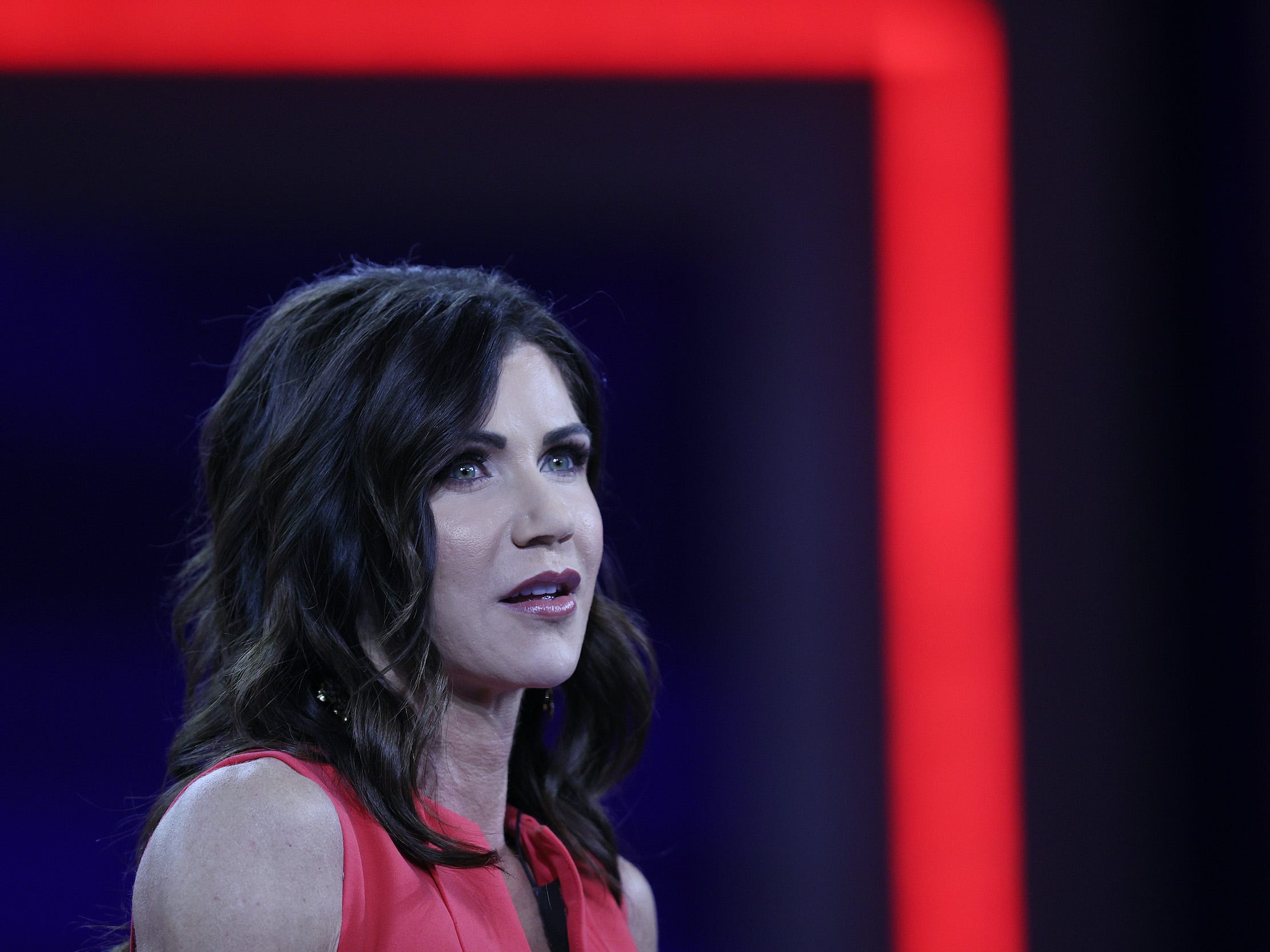 South Dakota Gov. Kristi Noem addresses the Conservative Political Action Conference held in the Hyatt Regency on February 27, 2021 in Orlando, Florida.