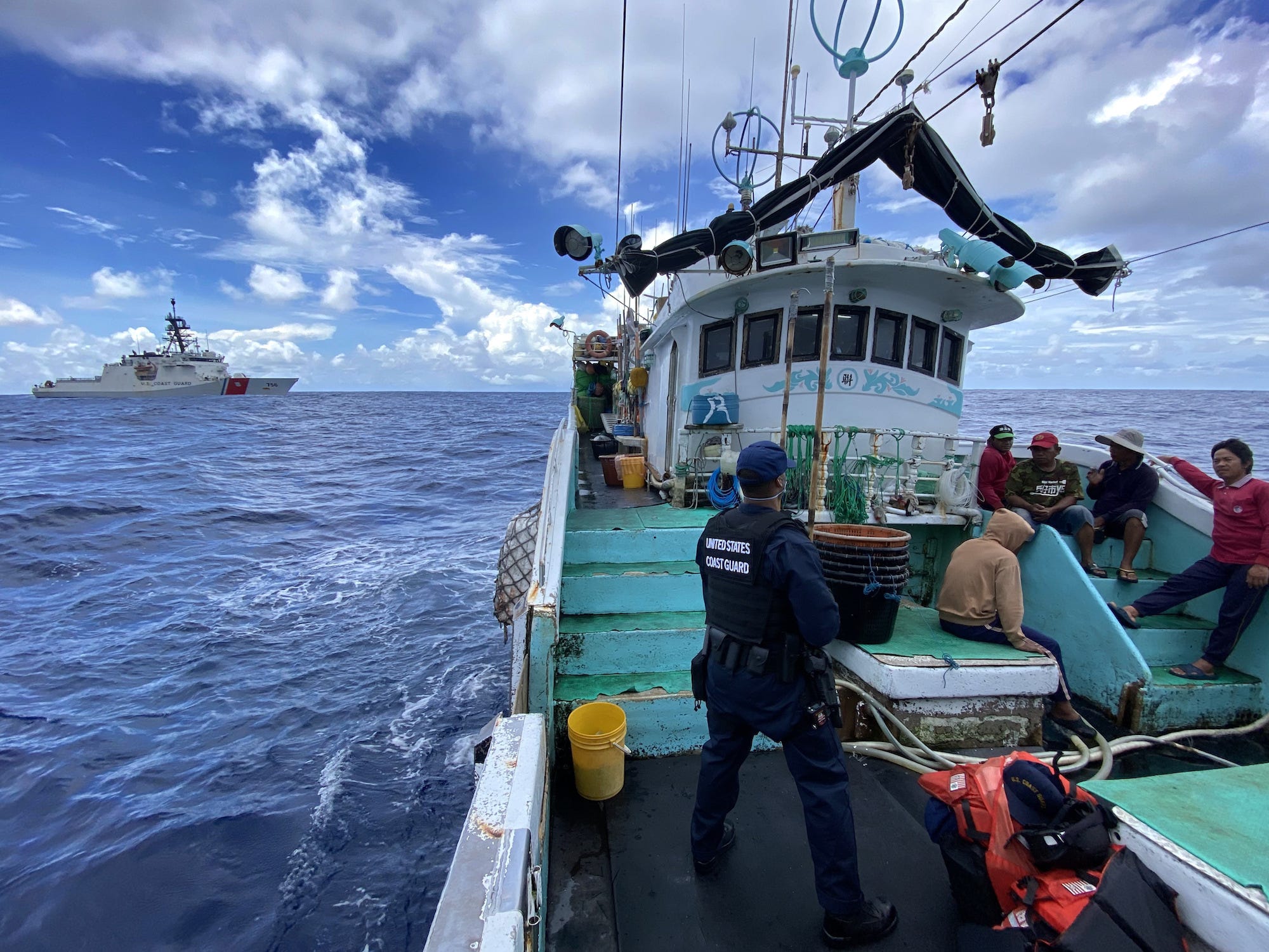 Coast Guard Cutter Kimball board in Philippine Sea