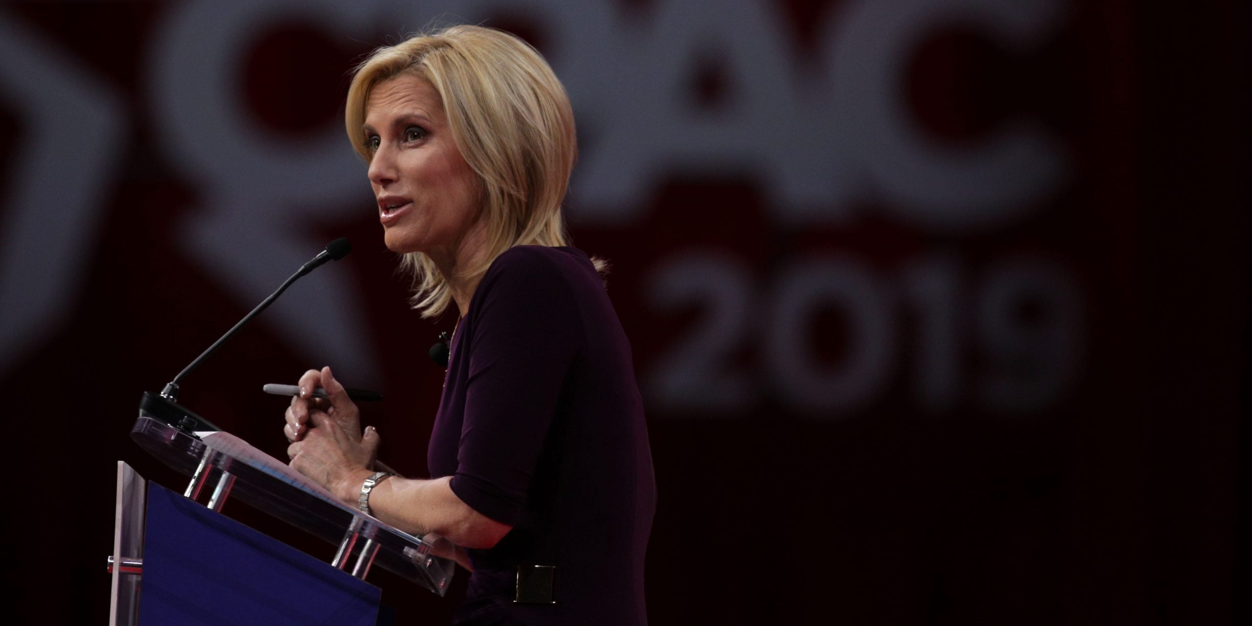 alk show host Laura Ingraham speaks during CPAC 2019 February 28, 2019 in National Harbor, Maryland.