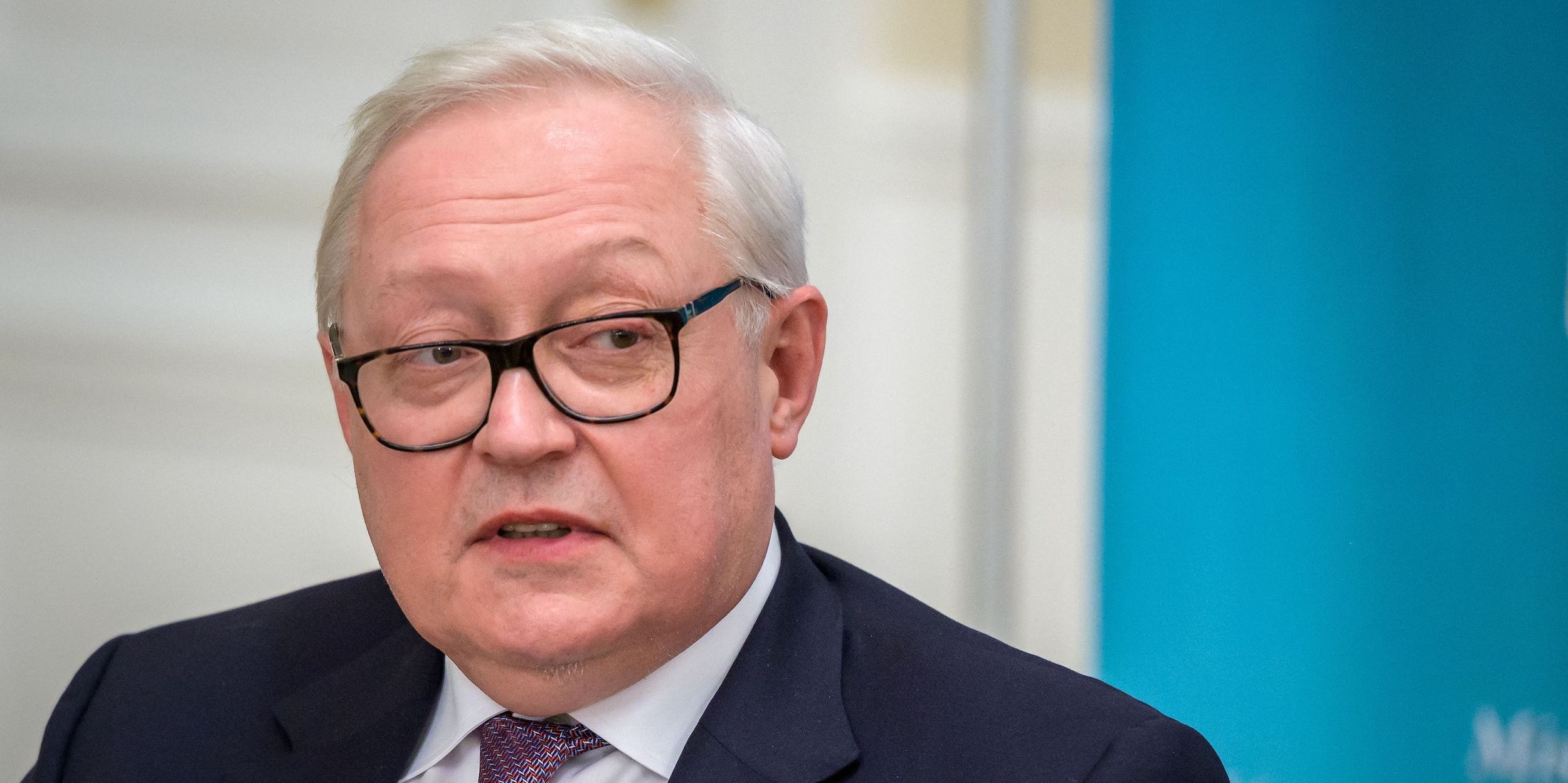 Deputy Foreign Minister Sergei Ryabkov looks on during a press conference following talks with US counterpart on soaring tensions over Ukraine, in Geneva, on January 10, 2022.