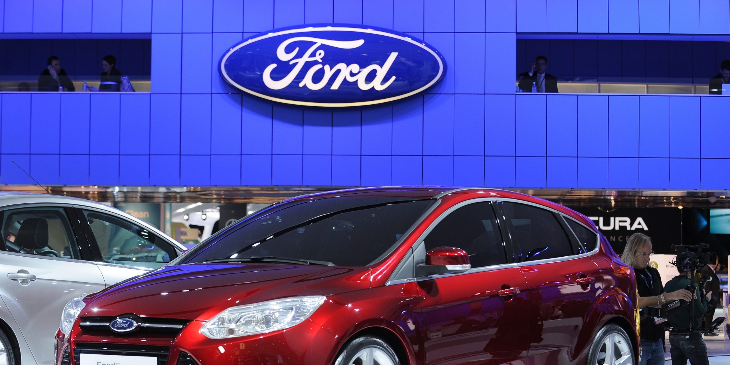 The newly introduced Ford Focus is displayed during the second press preview day at the 2010 North American International Auto Show on January 12, 2010 at Cobo Center in Detroit.