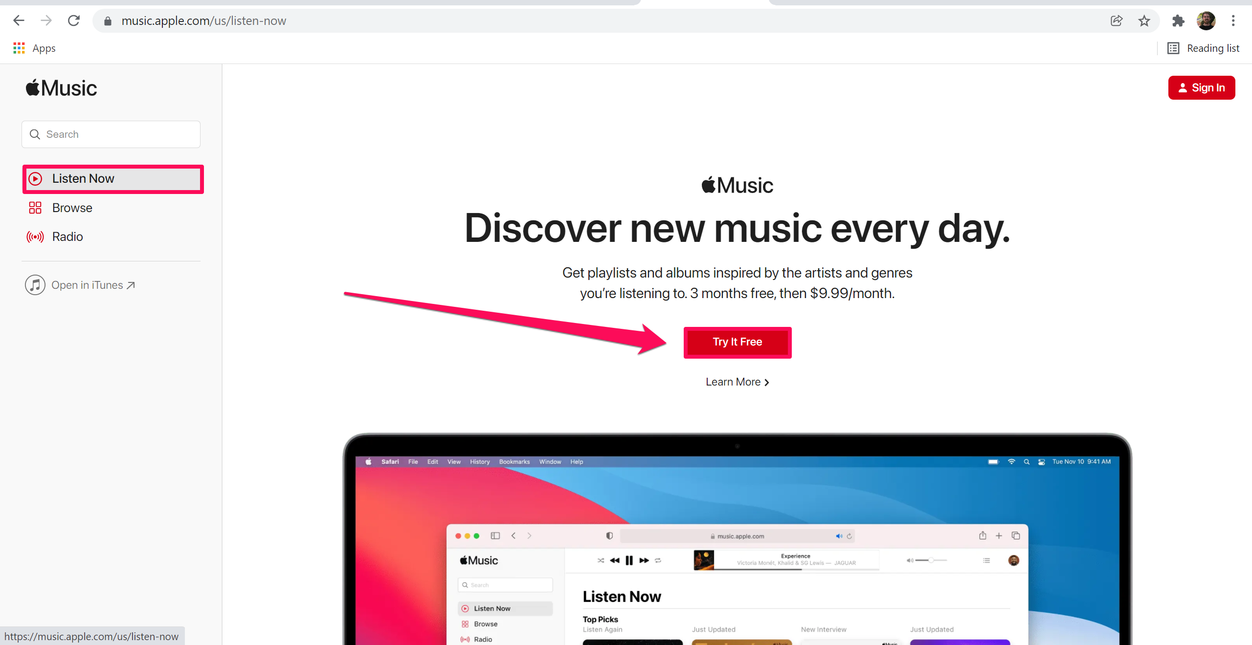 apple music website