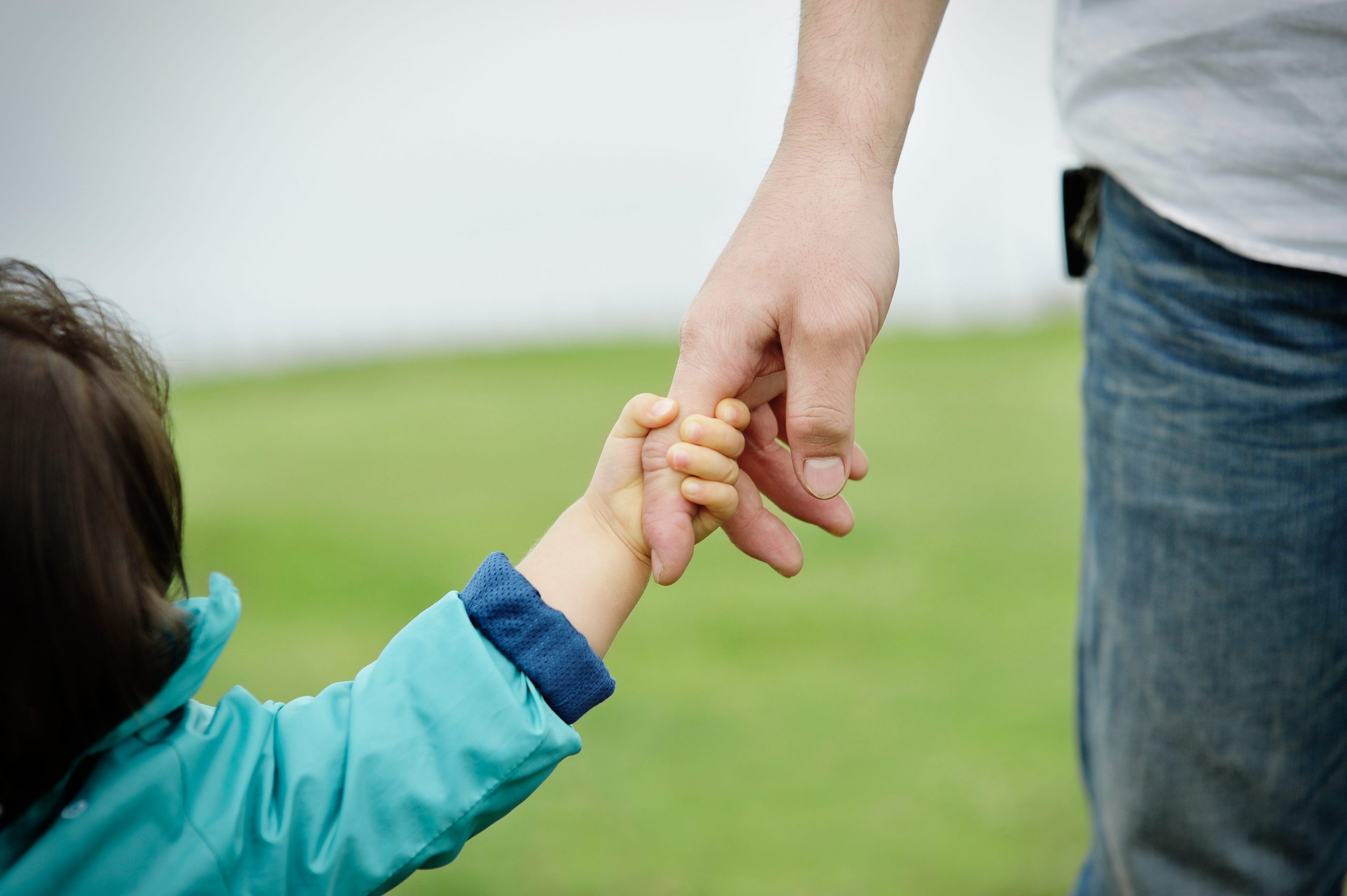 Father and child holding hands