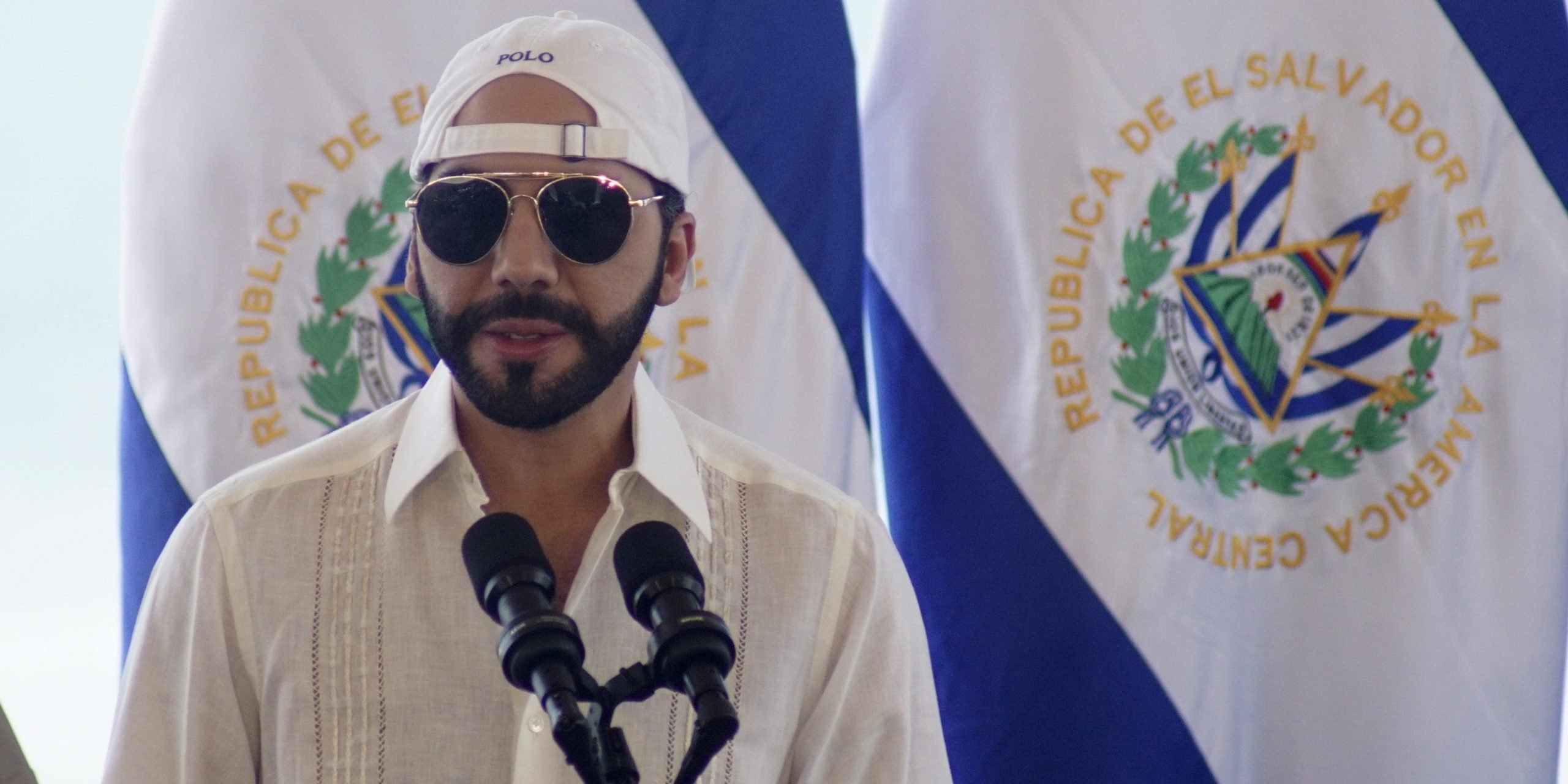 President of El Salvador Nayib Bukele speaks during the inauguration of the ISA World Surfing Games 2021 on May 29, 2021 in La Libertad, El Salvador.