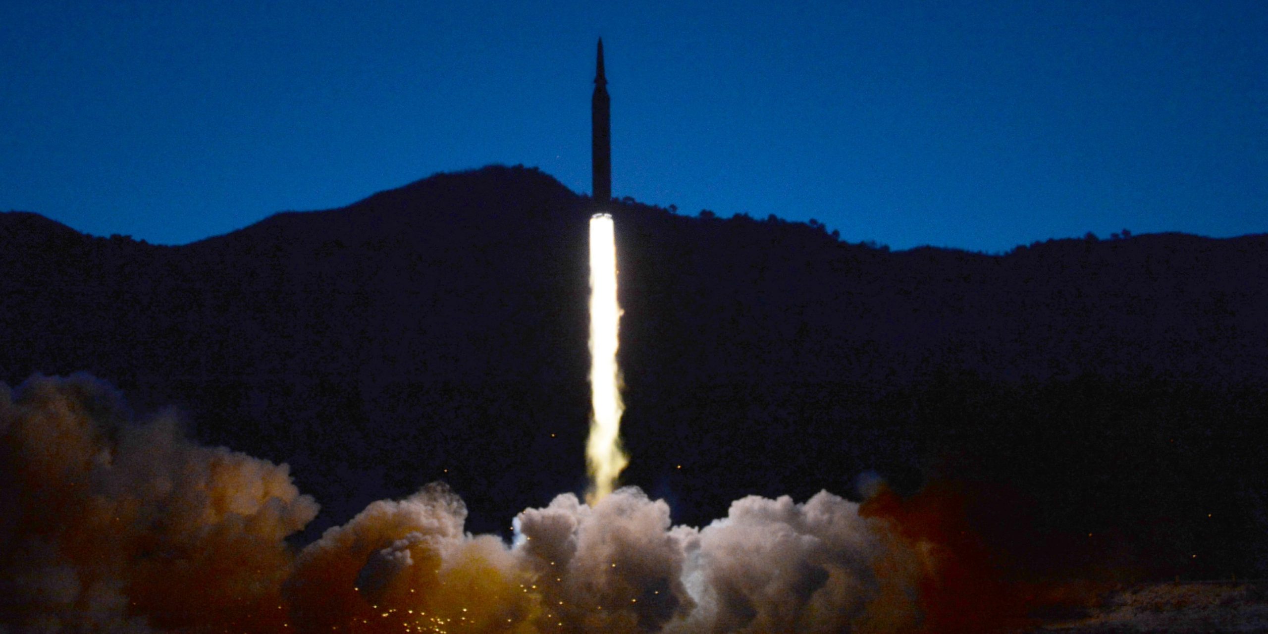A missile is launched during what state media report is a hypersonic missile test at an undisclosed location in North Korea, January 11, 2022, in this photo released January 12, 2022 by North Korea's Korean Central News Agency (KCNA)