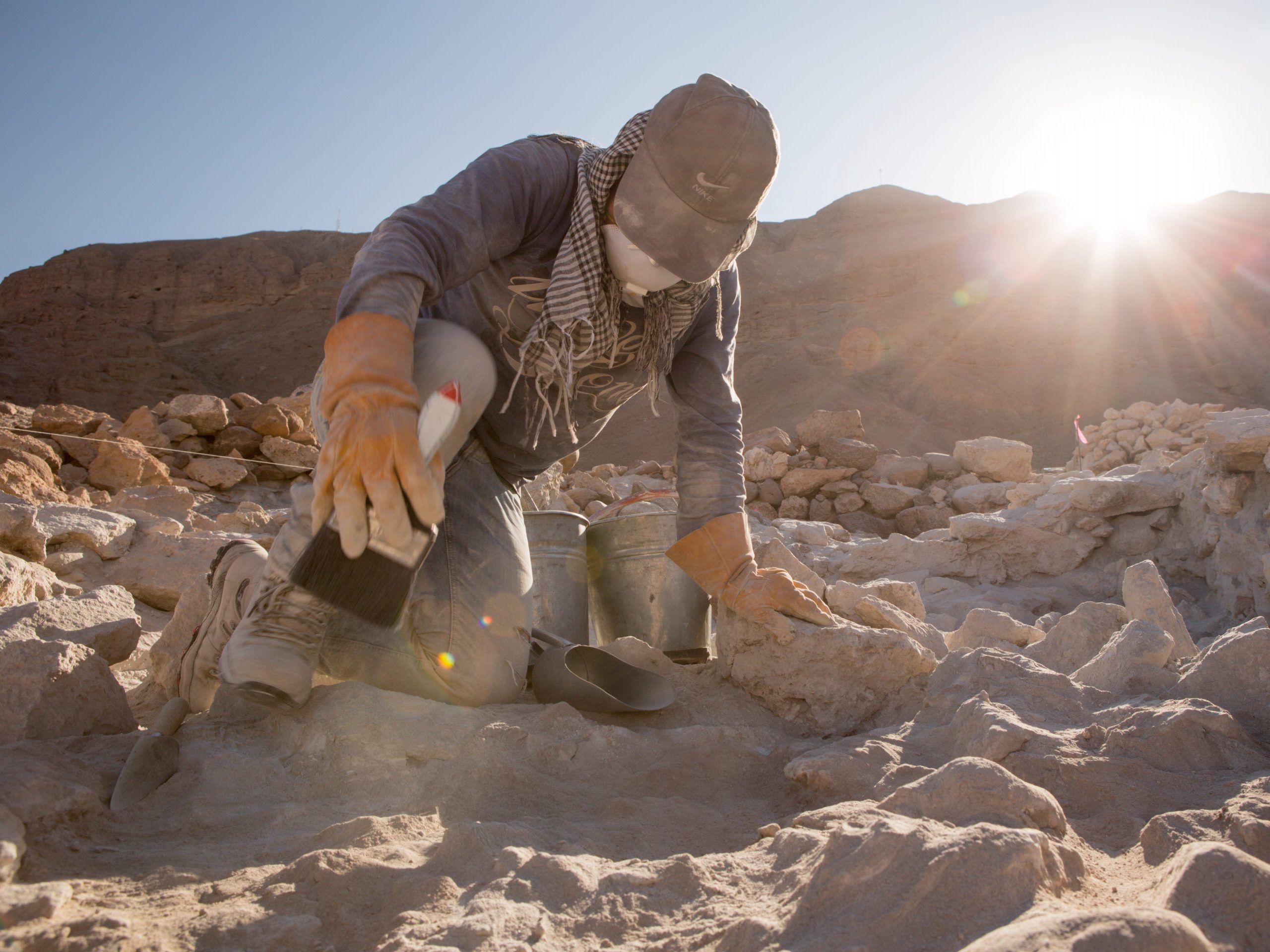 An archeologist at the Quilcapampa site in Peru.