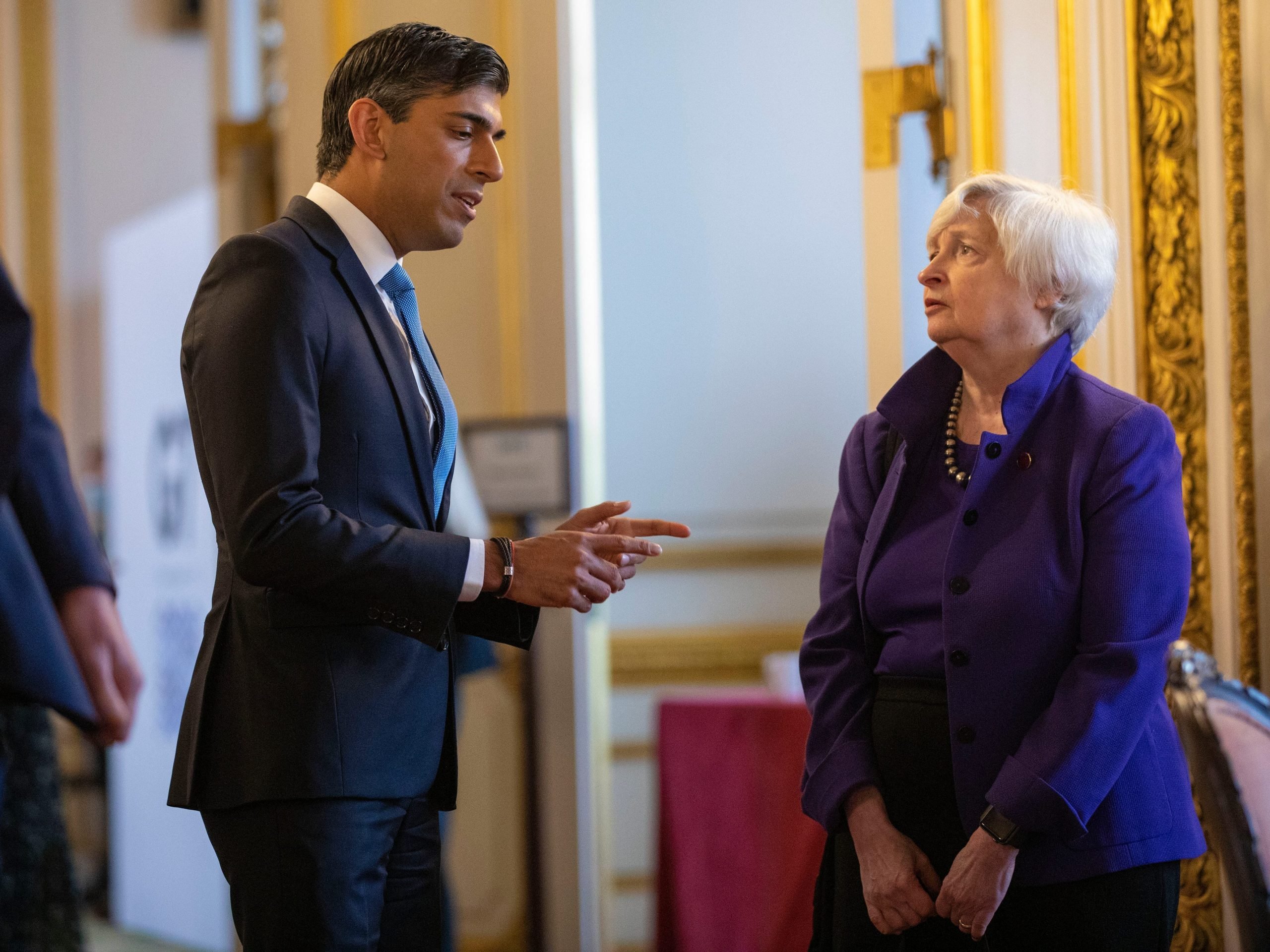 UK Chancellor Rishi Sunak and US Treasury Secretary Janet Yellen in London on Friday.