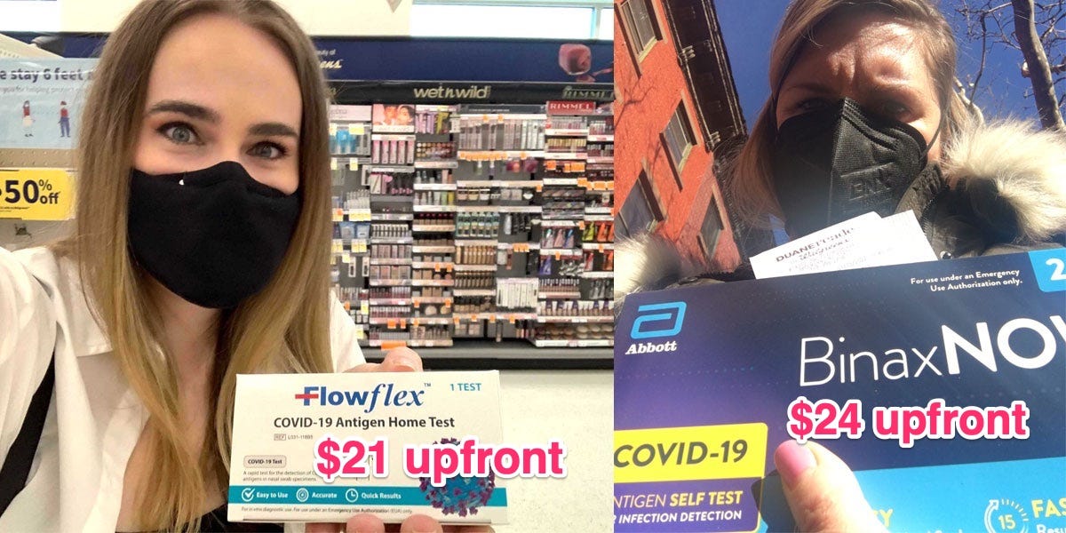 reporters with at home test kits that were not immediately reimbursed by insurance