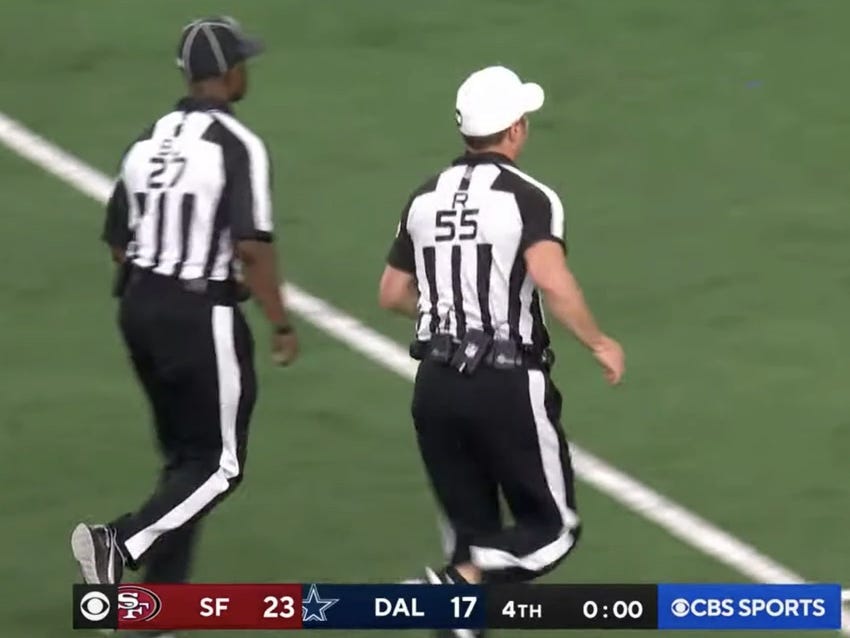 NFL: Dallas Cowboys lose playoff match that ends in chaos when referee  stumbles into play