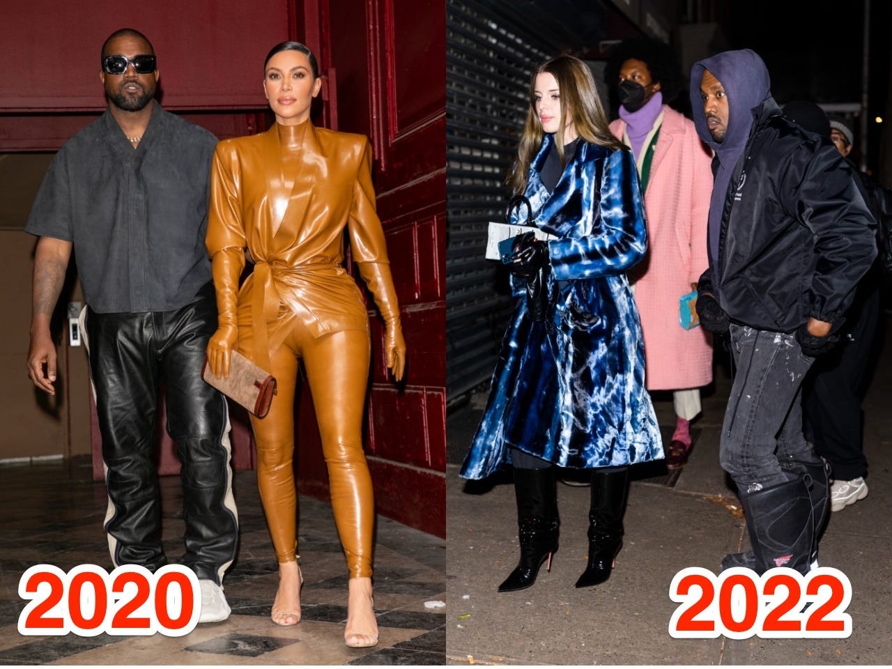 Kim Kardashian, Kanye West and Julia Fox.