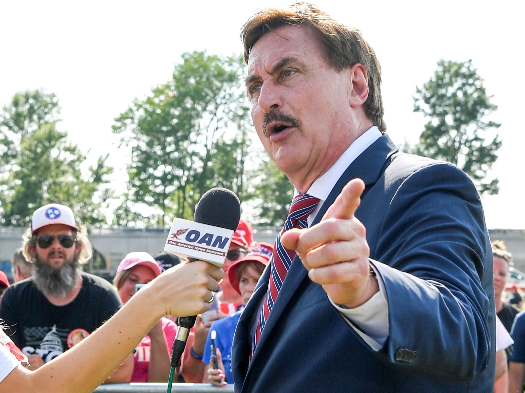 mike lindell oan interview trump rally