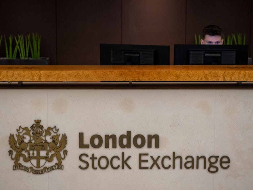 A reception desk at London Stock Exchange on August 29, 2019 in London, England