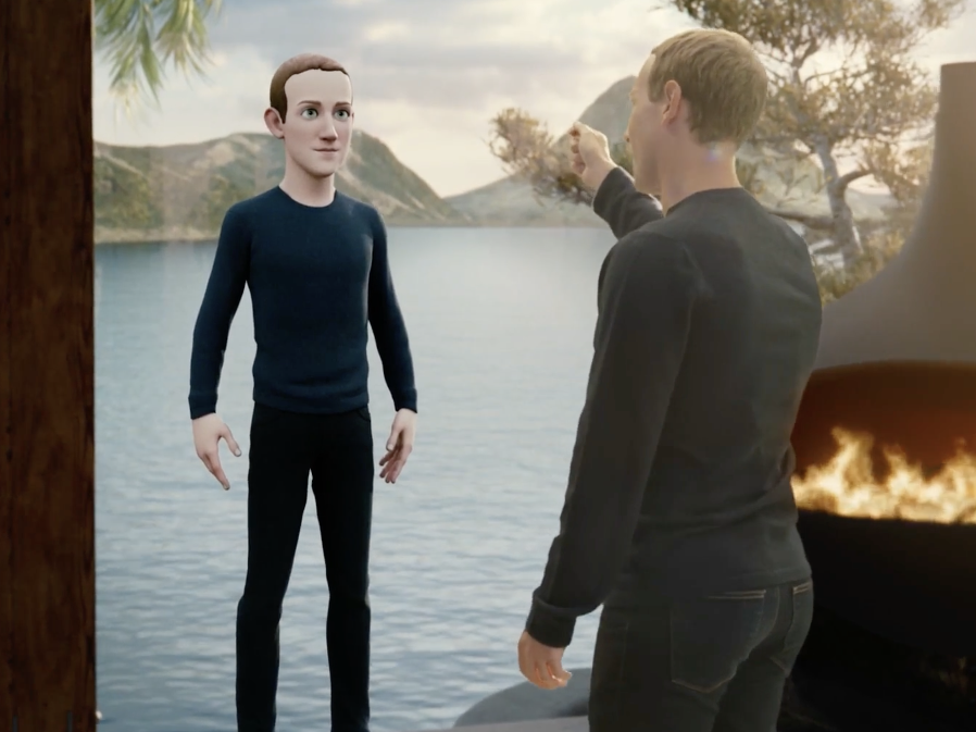Mark Zuckerberg showing his 'metaverse' avatar during Connect 2021