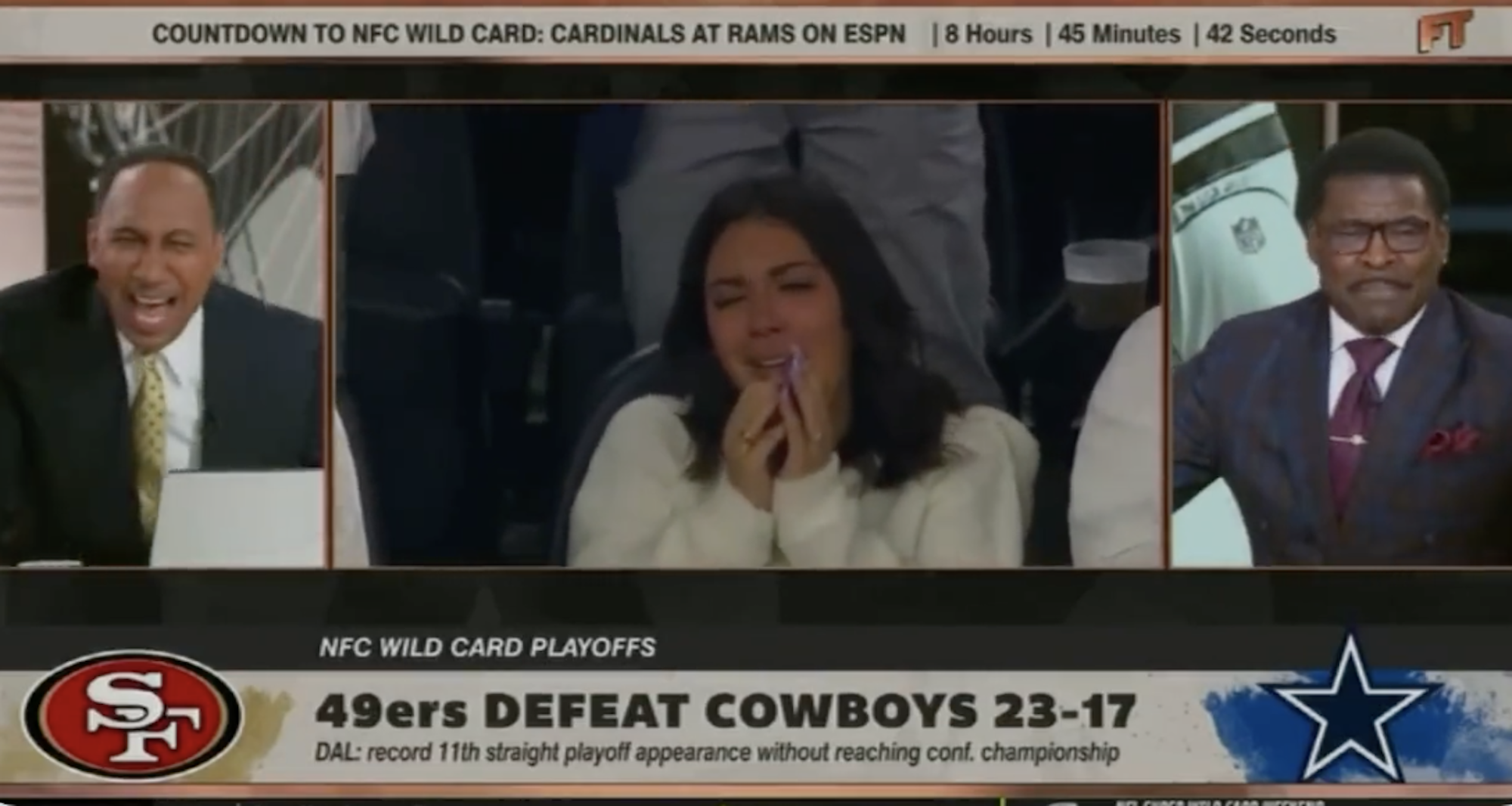 Stephen A. Smith laughs at Cowboys fans