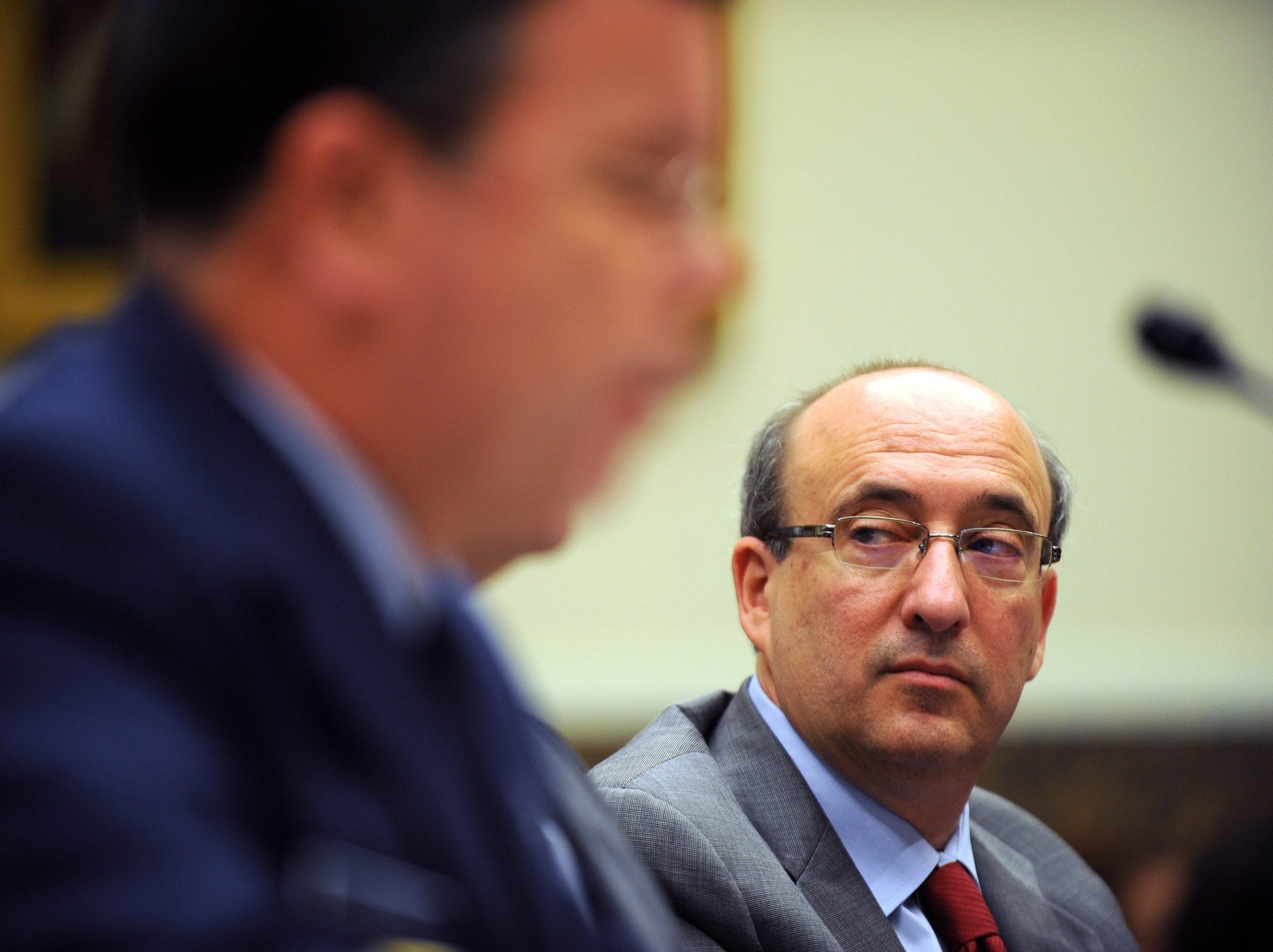 Assistant Labor Secretary David Michaels (R) of the Occupational Safety and Health Administration attends a full committee hearing on Capitol Hill June 23, 2010 in Washington, DC.