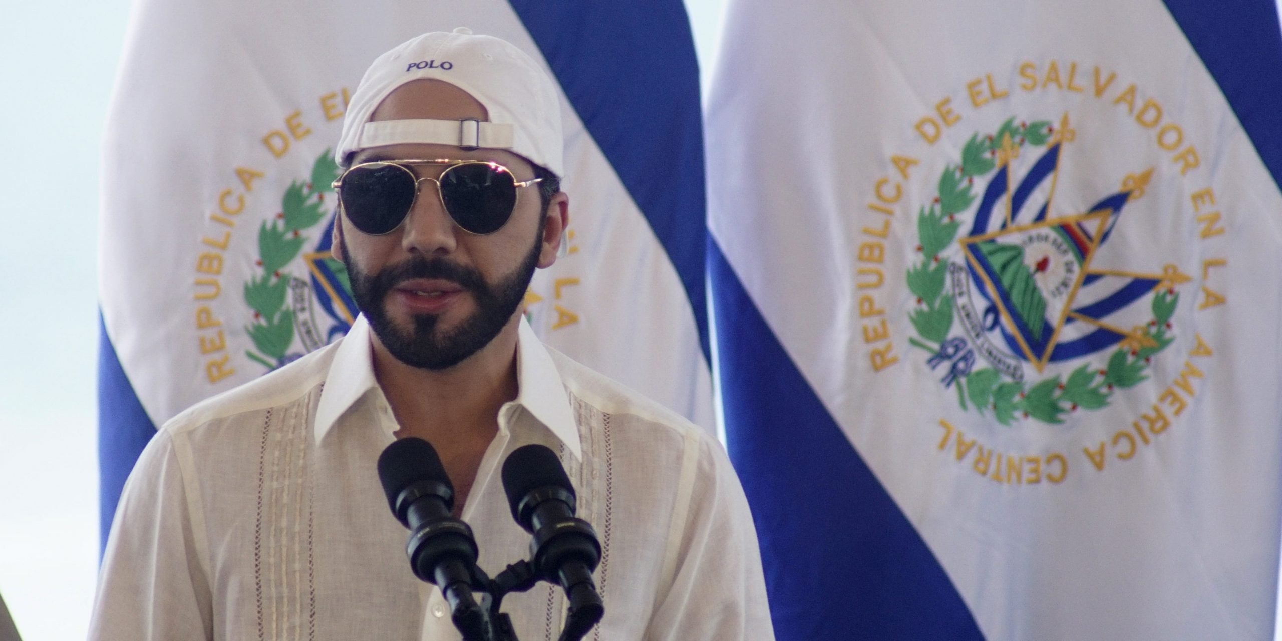 President of El Salvador Nayib Bukele speaks during the inauguration of the ISA World Surfing Games 2021 on May 29, 2021 in La Libertad, El Salvador.