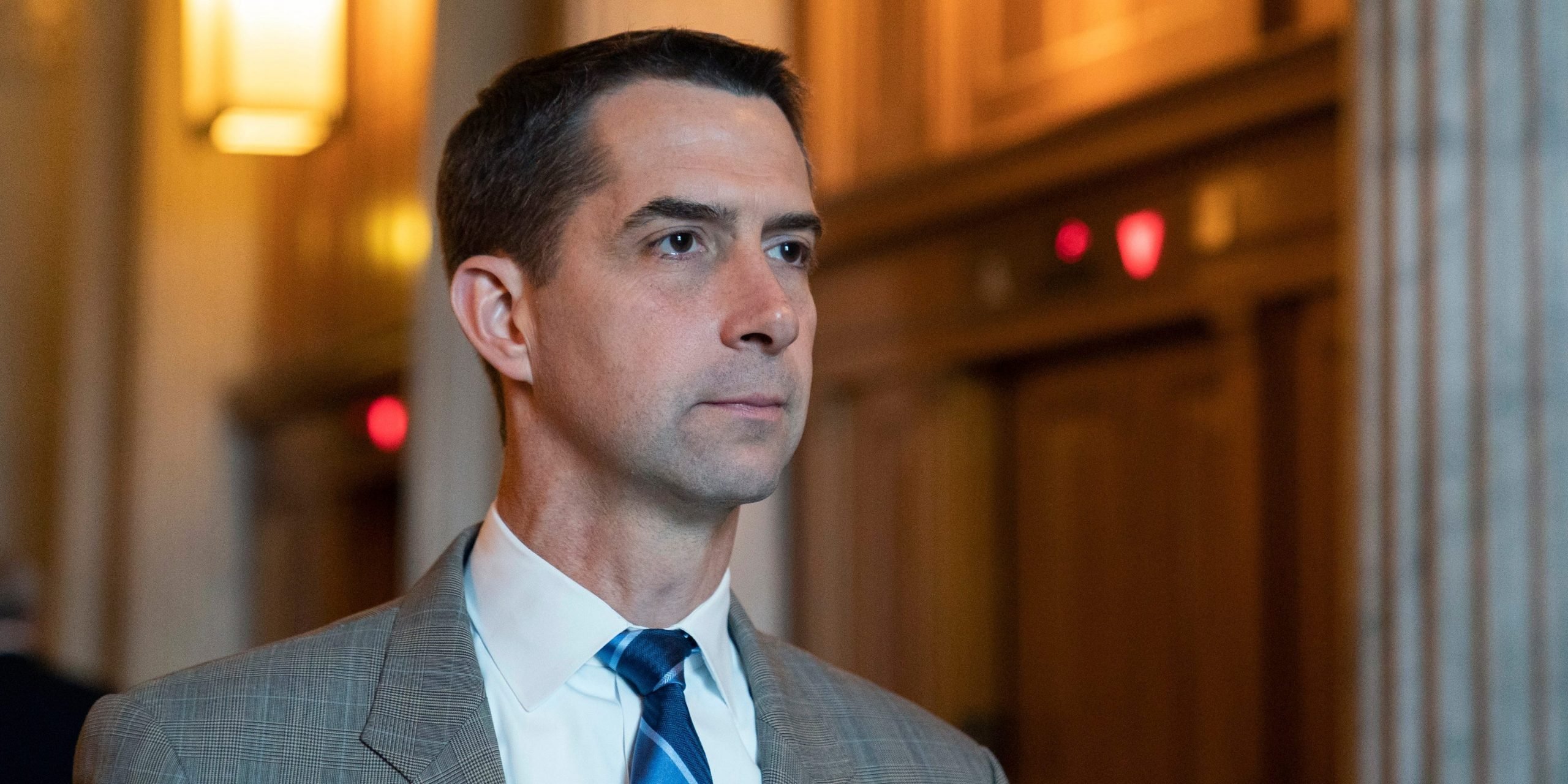 Sen. Tom Cotton, R-Ark., walks to a policy luncheon on Capitol Hill, Thursday, Oct. 7, 2021, in Washington.