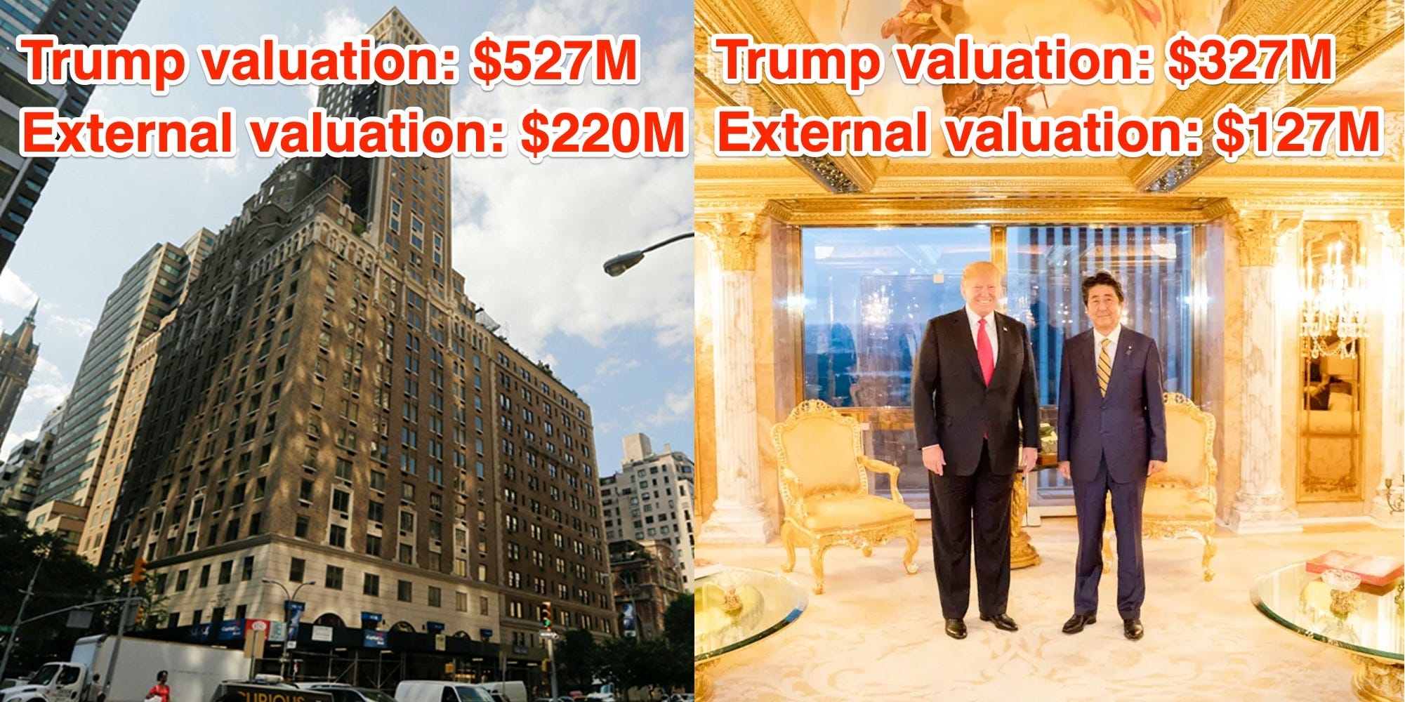 Trump properties and their values
