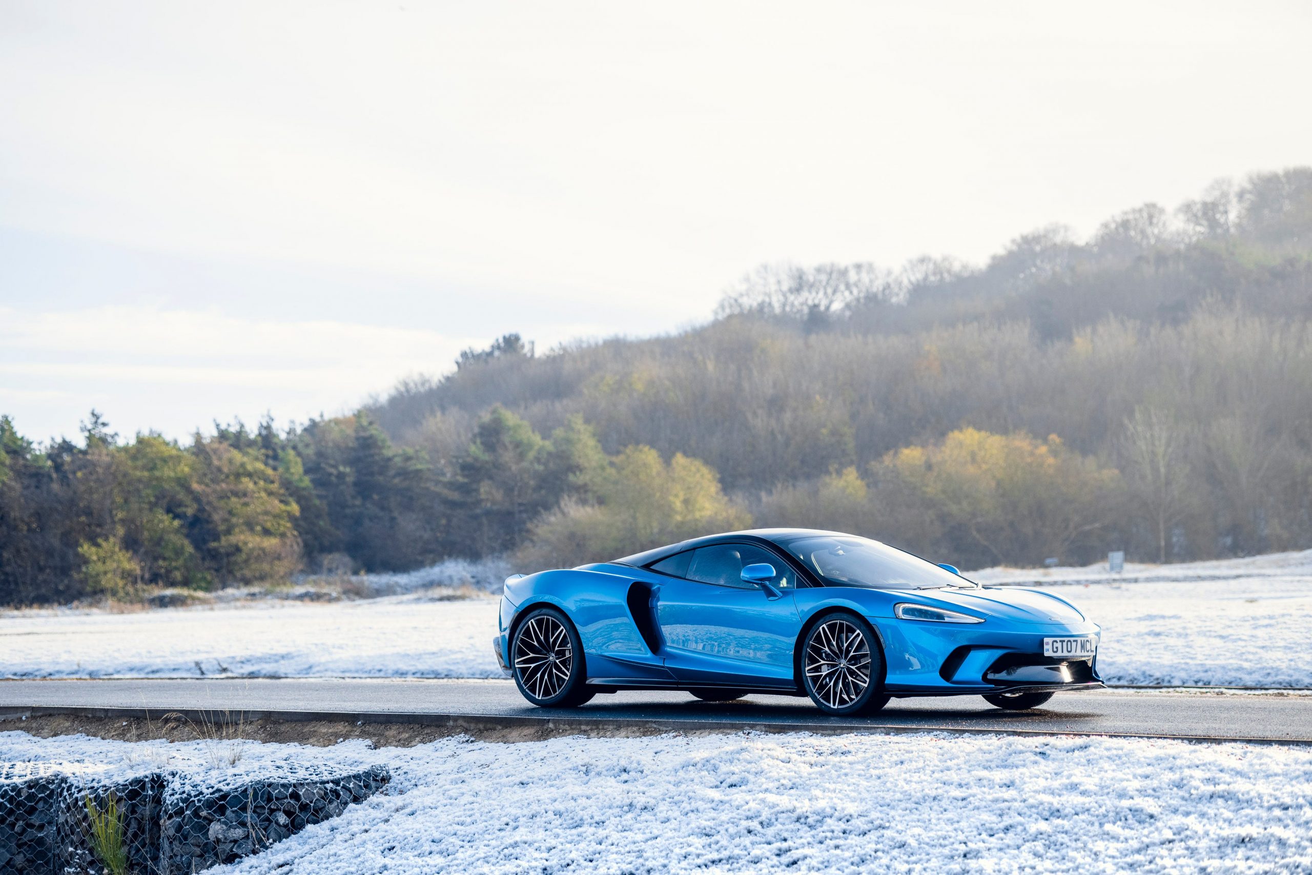 A blue McLaren GT.