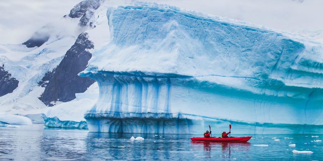 Winter kayaking in Antarctica.