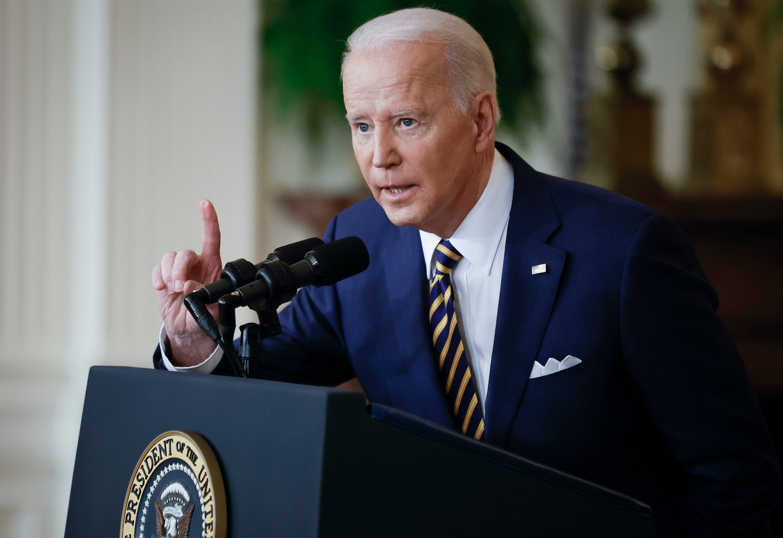 President Joe Biden at his first press conference of 2022.