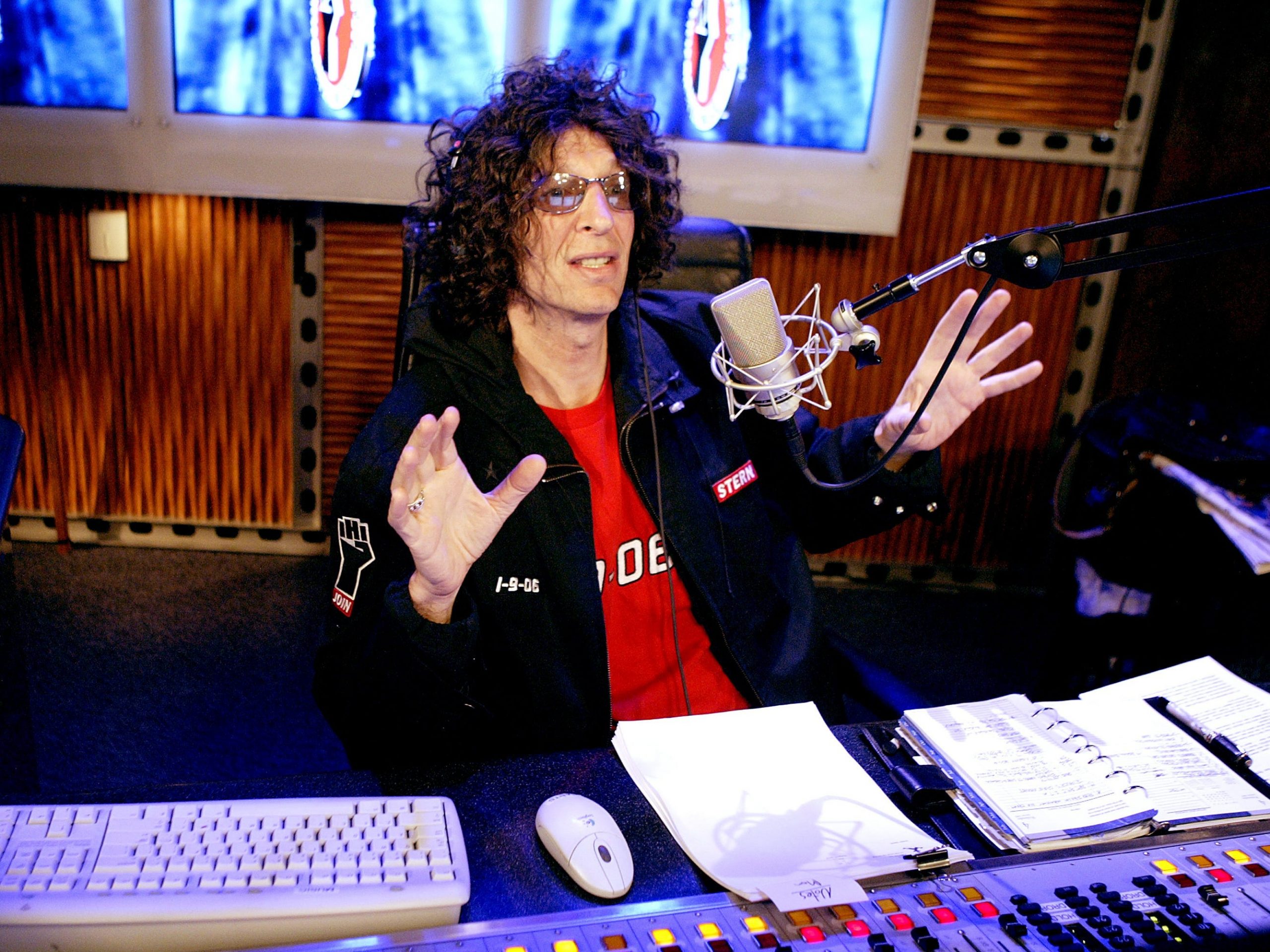 Radio talk show host Howard Stern debuts his show on Sirius Satellite Radio January 09, 2006 at the network's studios at Rockefeller Center in New York City.