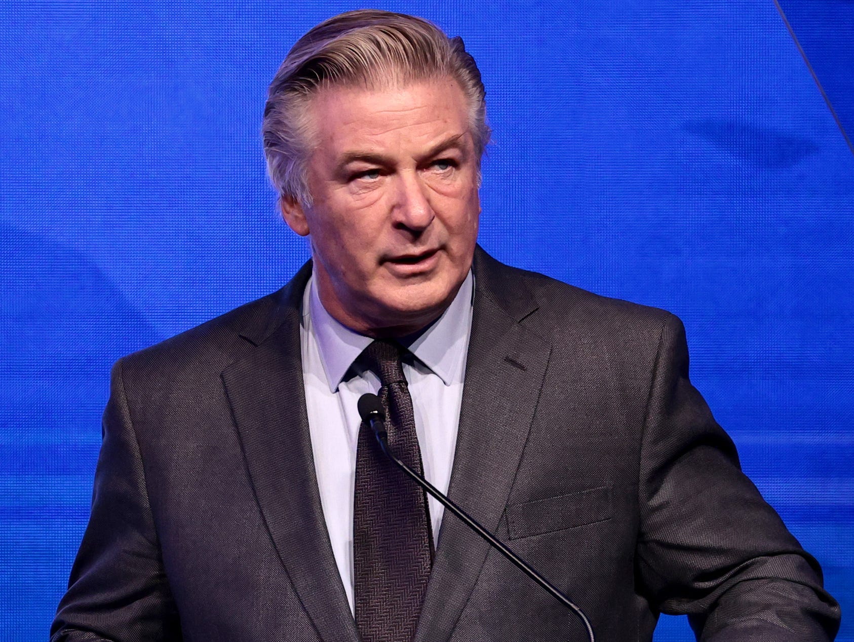 Alec Baldwin speaks during the 2021 RFK Ripple Of Hope Gala at New York Hilton Midtown on December 09, 2021 in New York City.