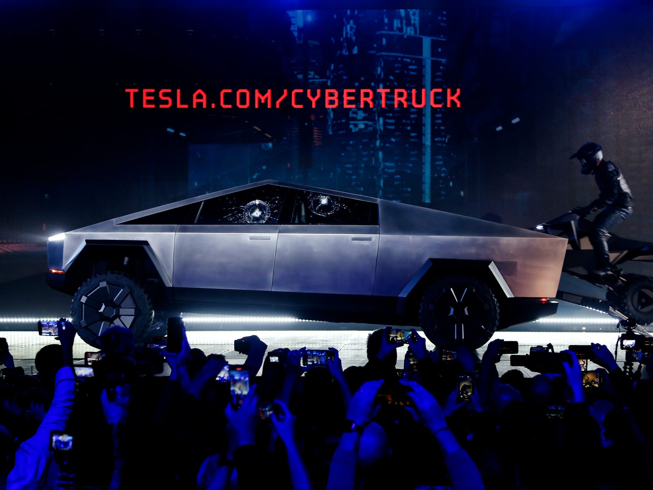 Tesla Cybertruck and Cyberquad.