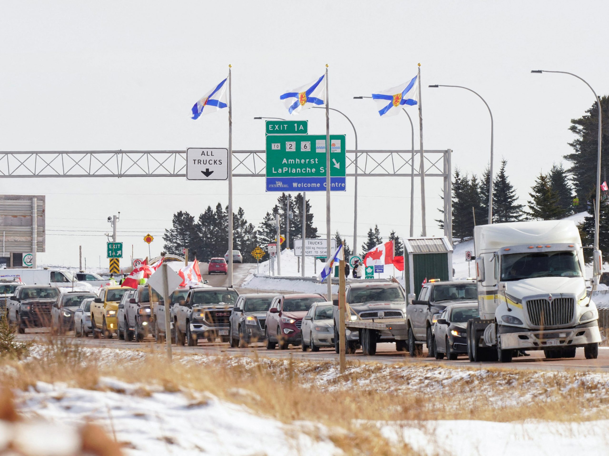 Freedom Convoy truckers drive to Canadian capitol