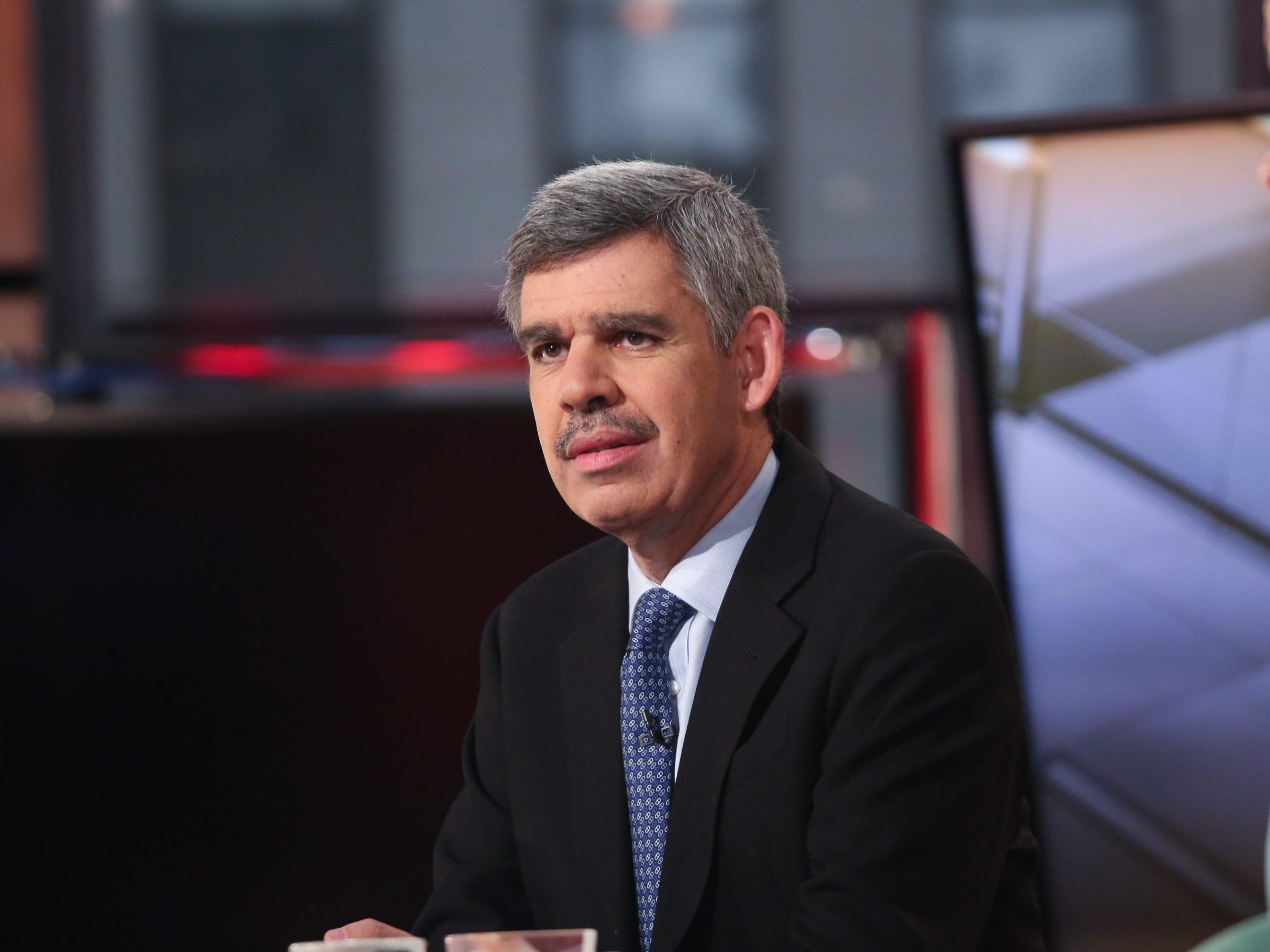 Mohamed El-Erian, Chief Economic Adviser of Allianz appears on a segment of "Mornings With Maria" with Maria Bartiromo on the FOX Business Network at FOX Studios on April 29, 2016 in New York City..