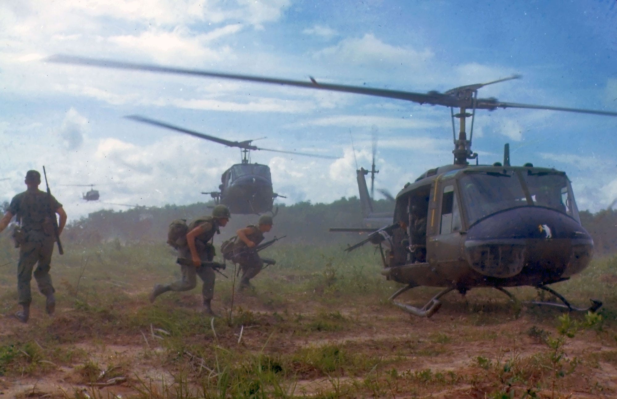 Army Bell UH-1D helicopter in Vietnam