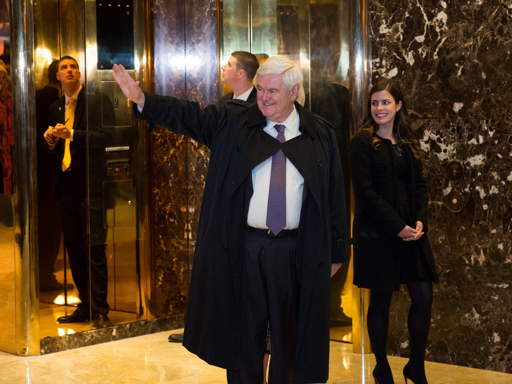 Former House Speaker Newt Gingrich at Trump Tower on November 21, 2016.