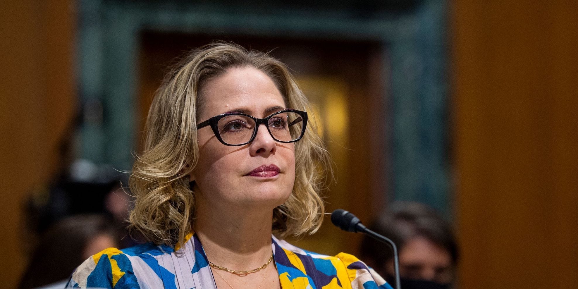 Sen. Kyrsten Sinema at Arizona at a Senate hearing