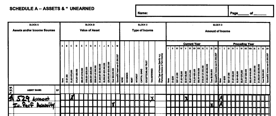 Financial disclosure form from Rep. Frank Mrvan.