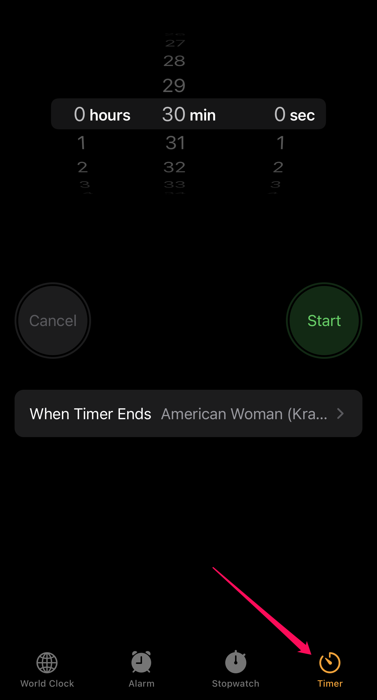 Clock app in iOS