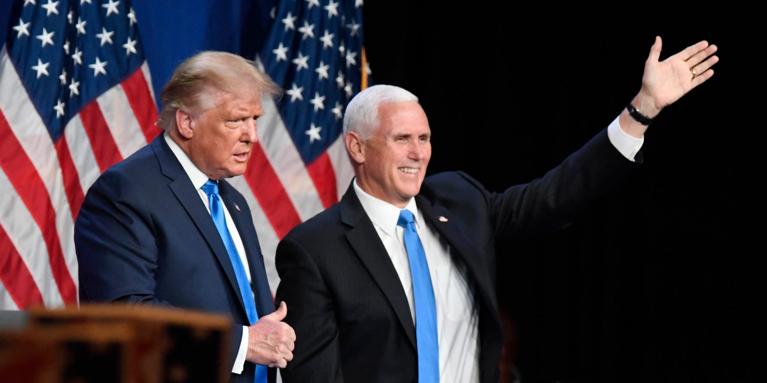 Donald Trump and mike Pence at the Republican National Convention in 2020