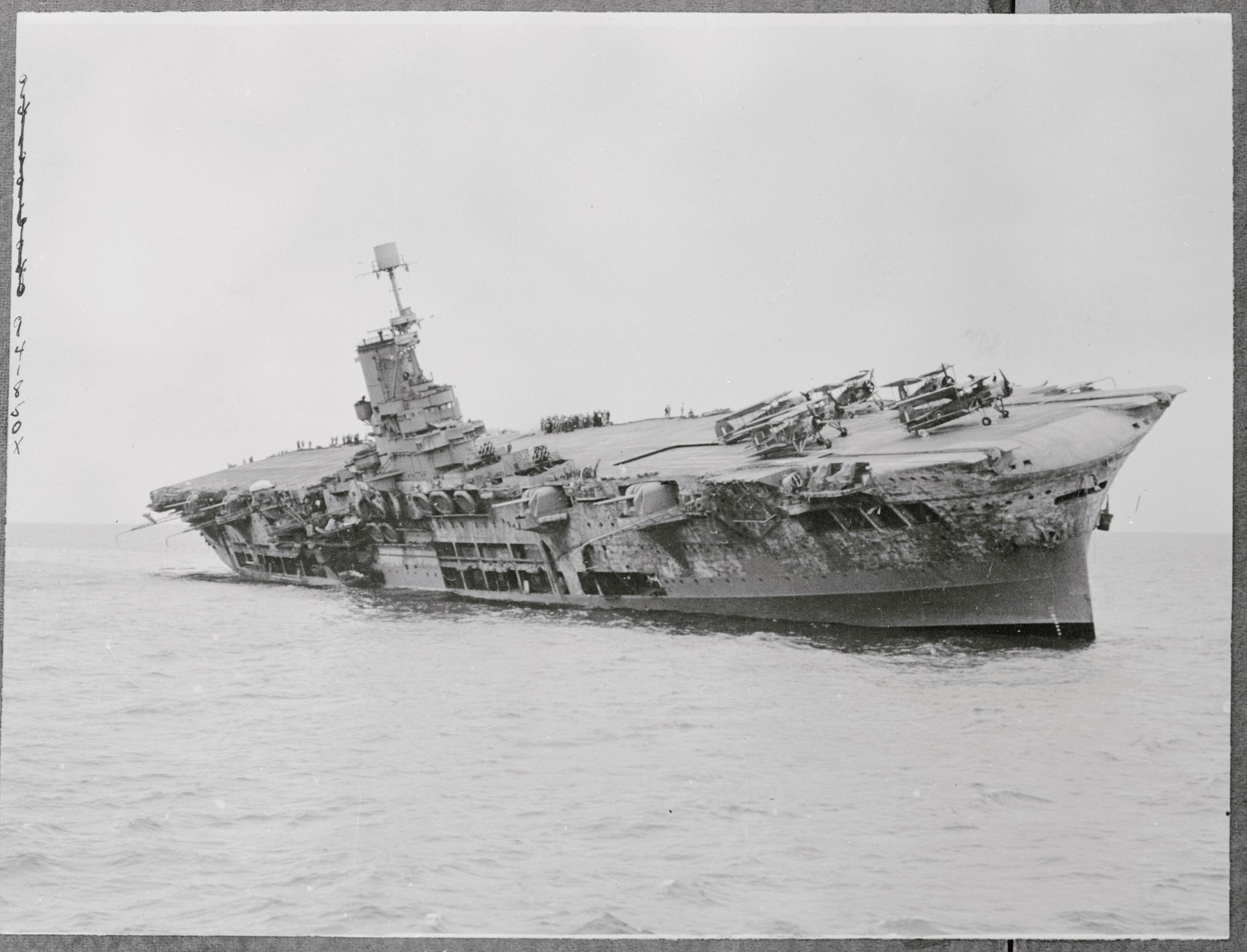 British aircraft carrier HMS Ark Royal sinking