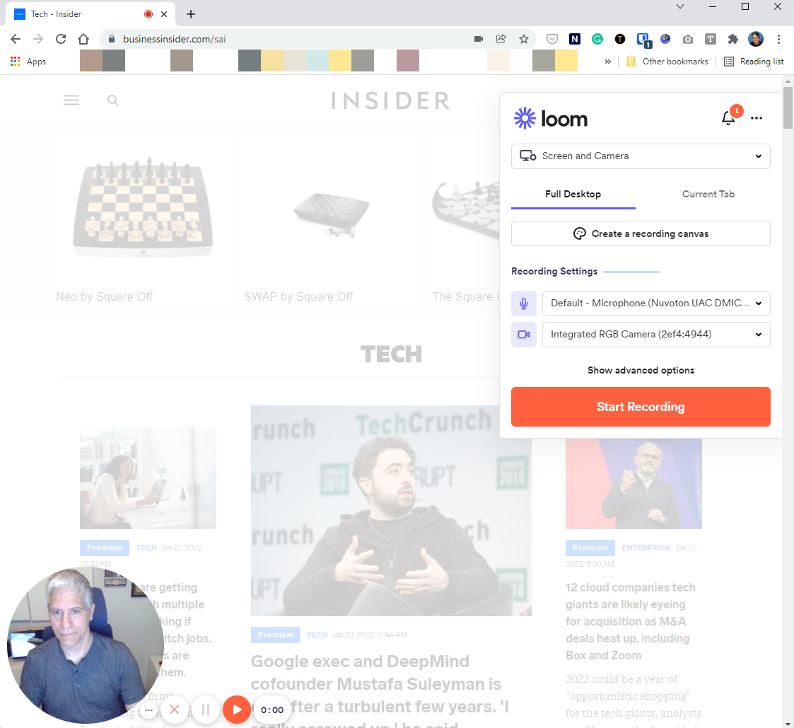 Loom extension in Chrome