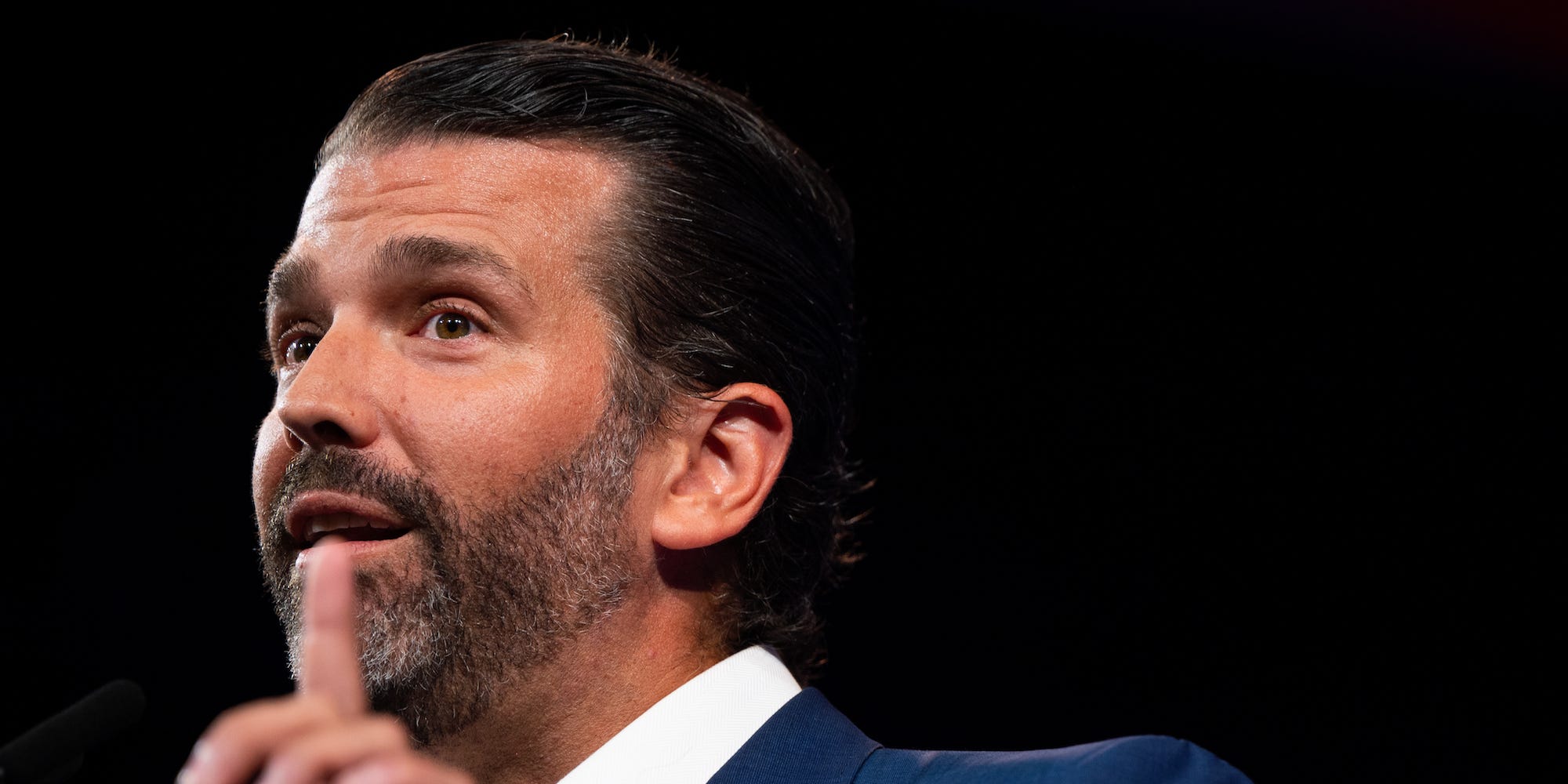 Donald Trump Jr. speaks during the Conservative Political Action Conference CPAC held at the Hilton Anatole on July 09, 2021 in Dallas, Texas.