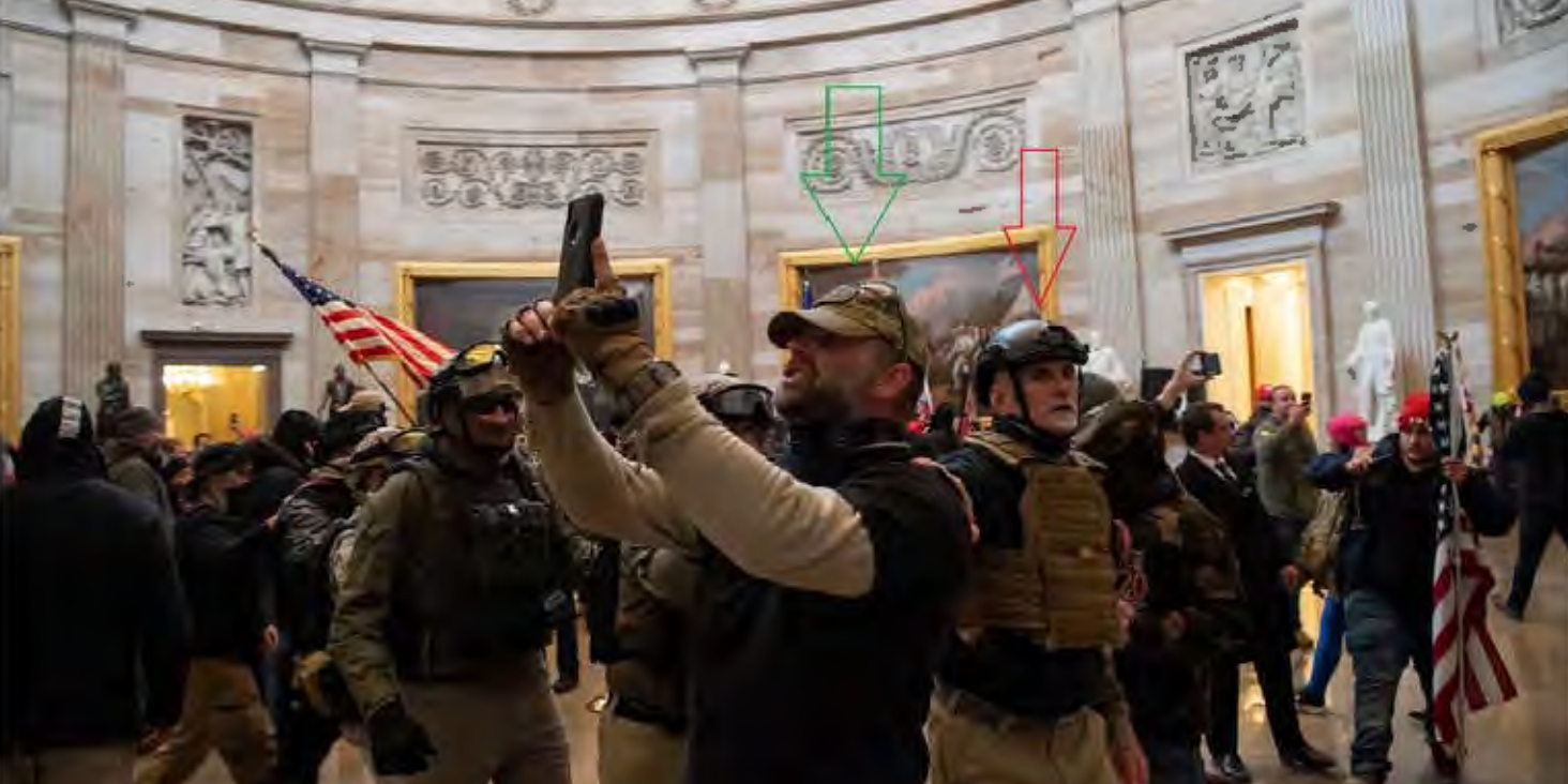 capitol rioters seen inside the rotunda on january 6 2021