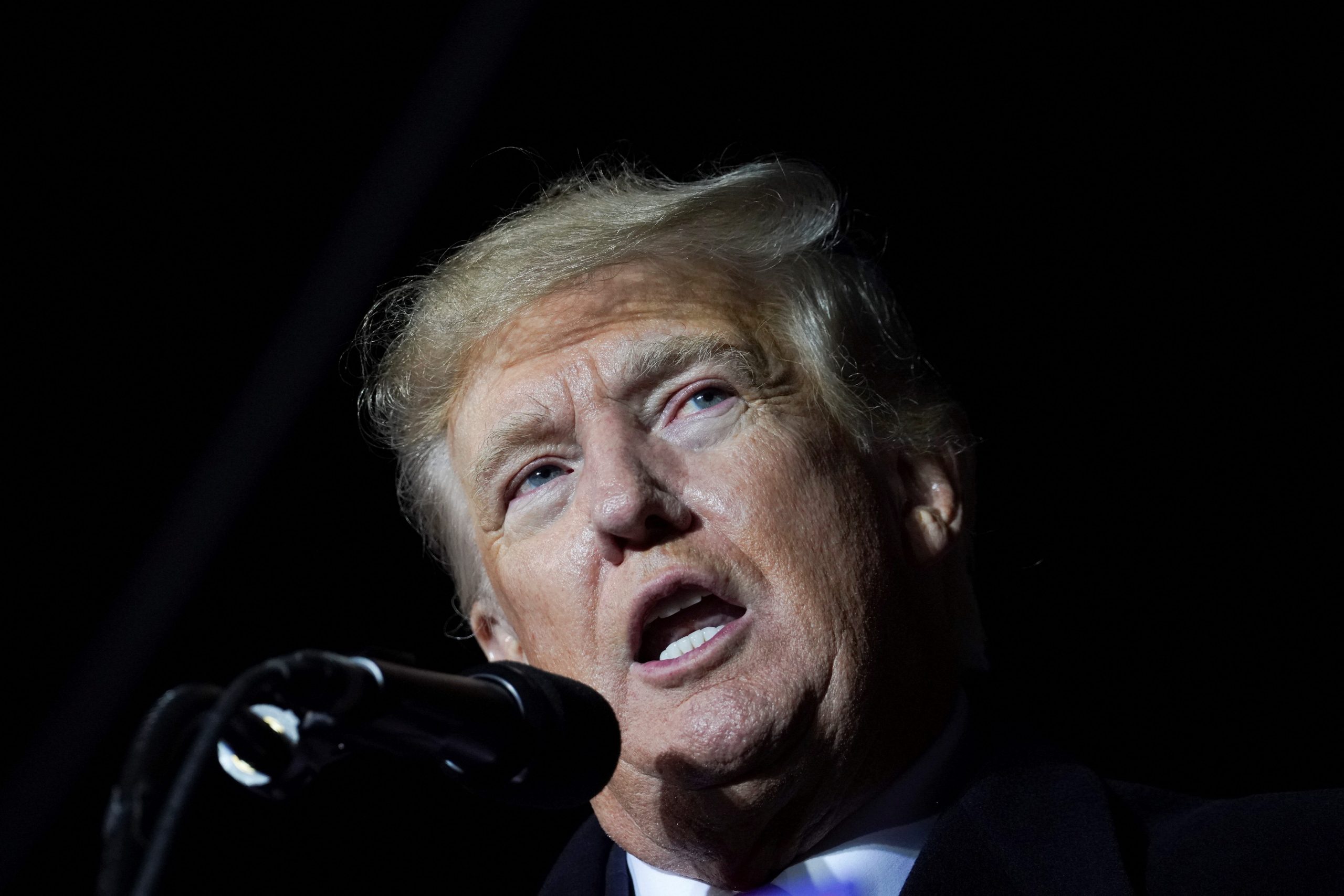 Former President Donald Trump speaks during a rally, in Conroe, Texas, January 29, 2022.