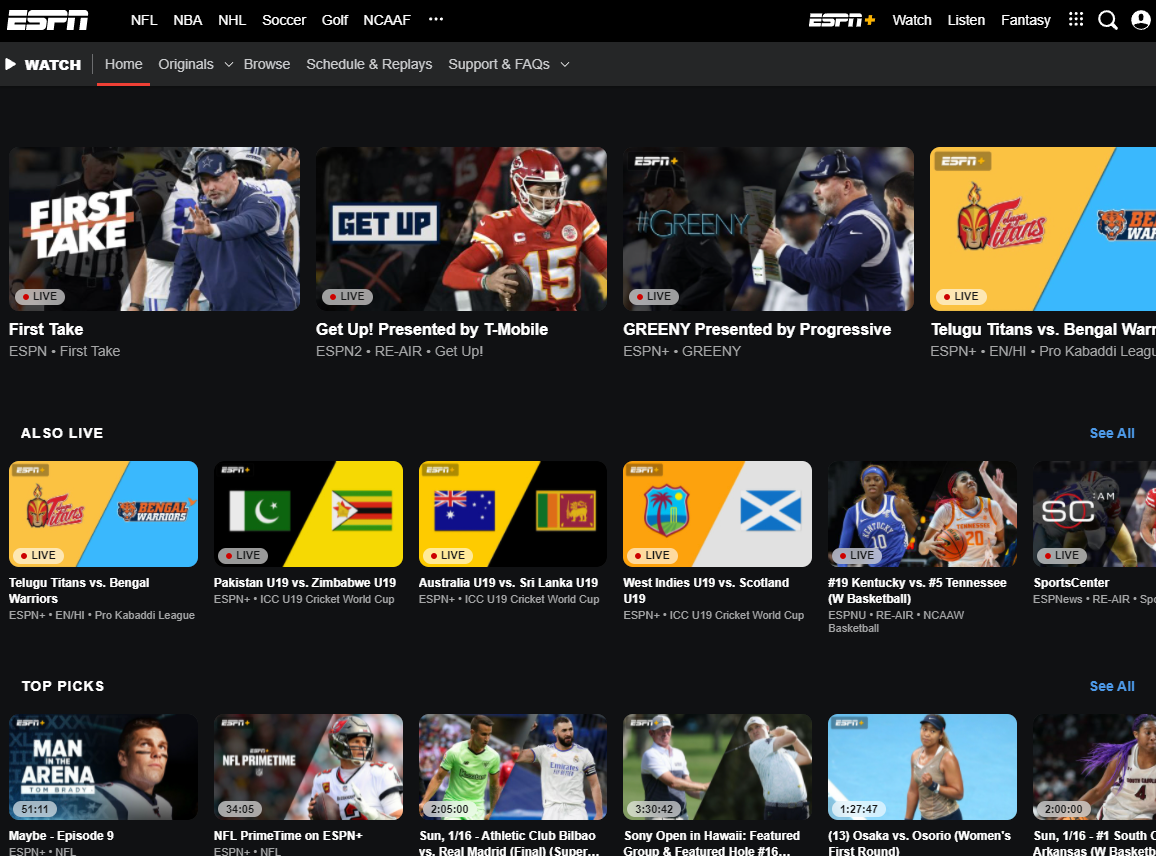 ESPN in Chrome