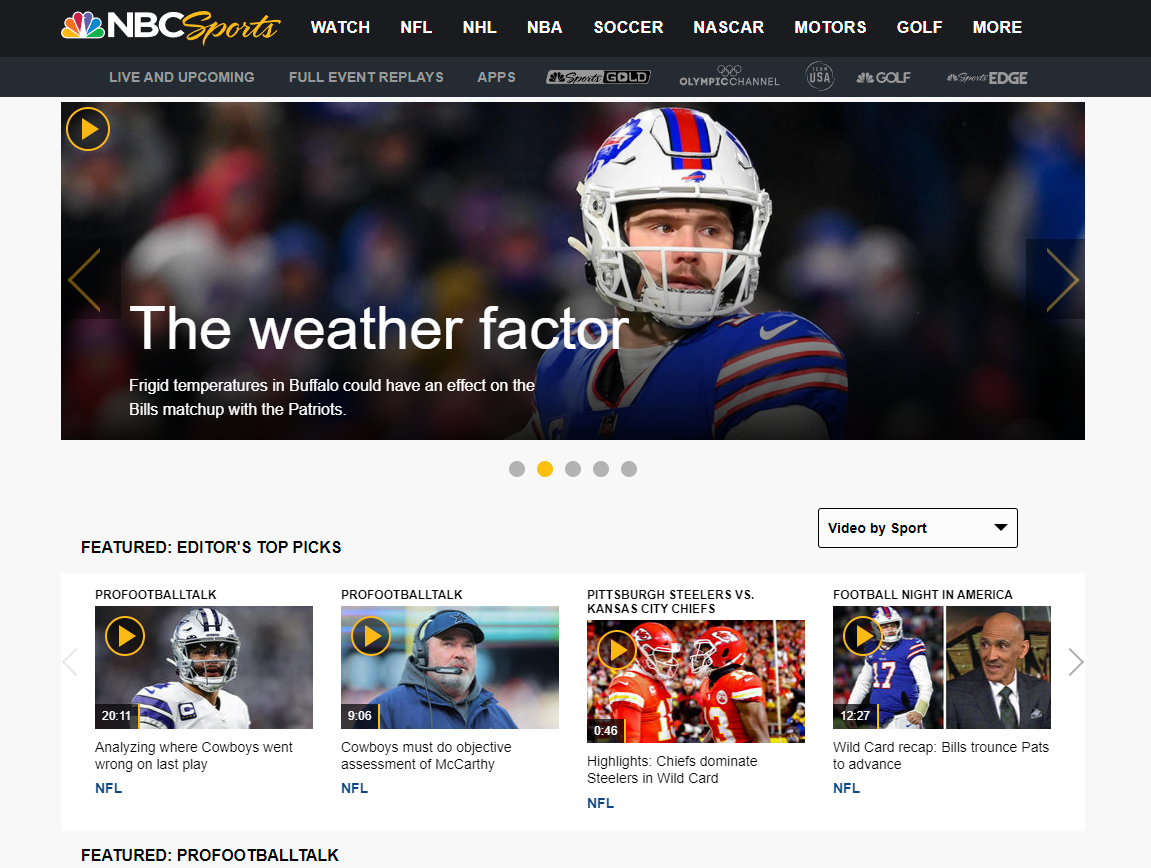 NBC Sports in Chrome