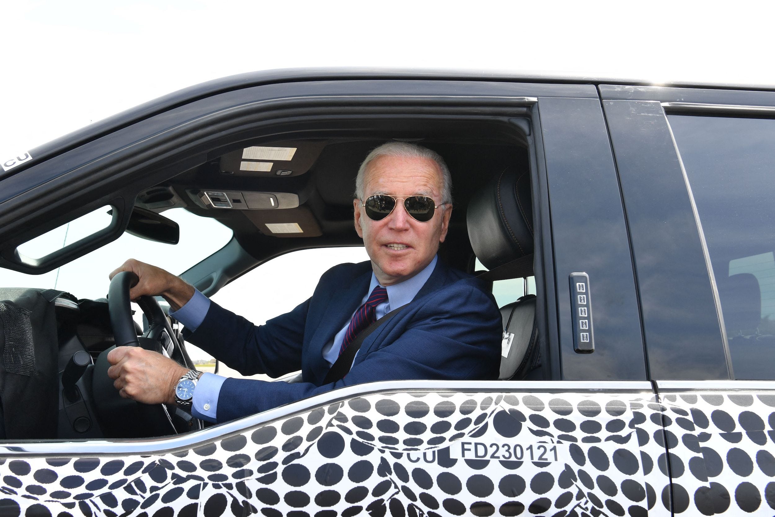 joe biden ford f150 test drive